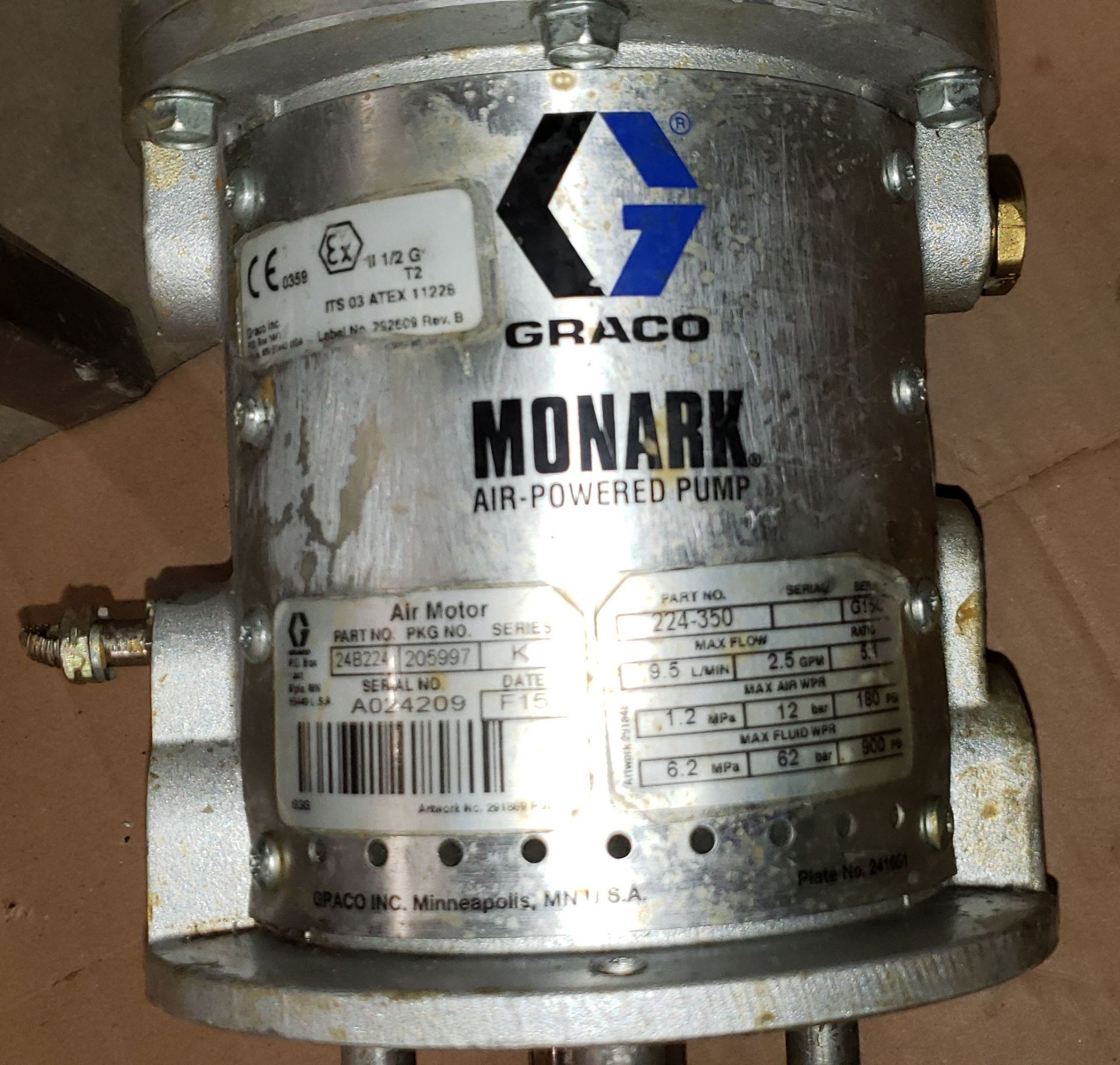 Graco Drum Pump AIR POWERED MODEL MONARK 9.5L/MIN MAX FLOW - Image 6 of 19