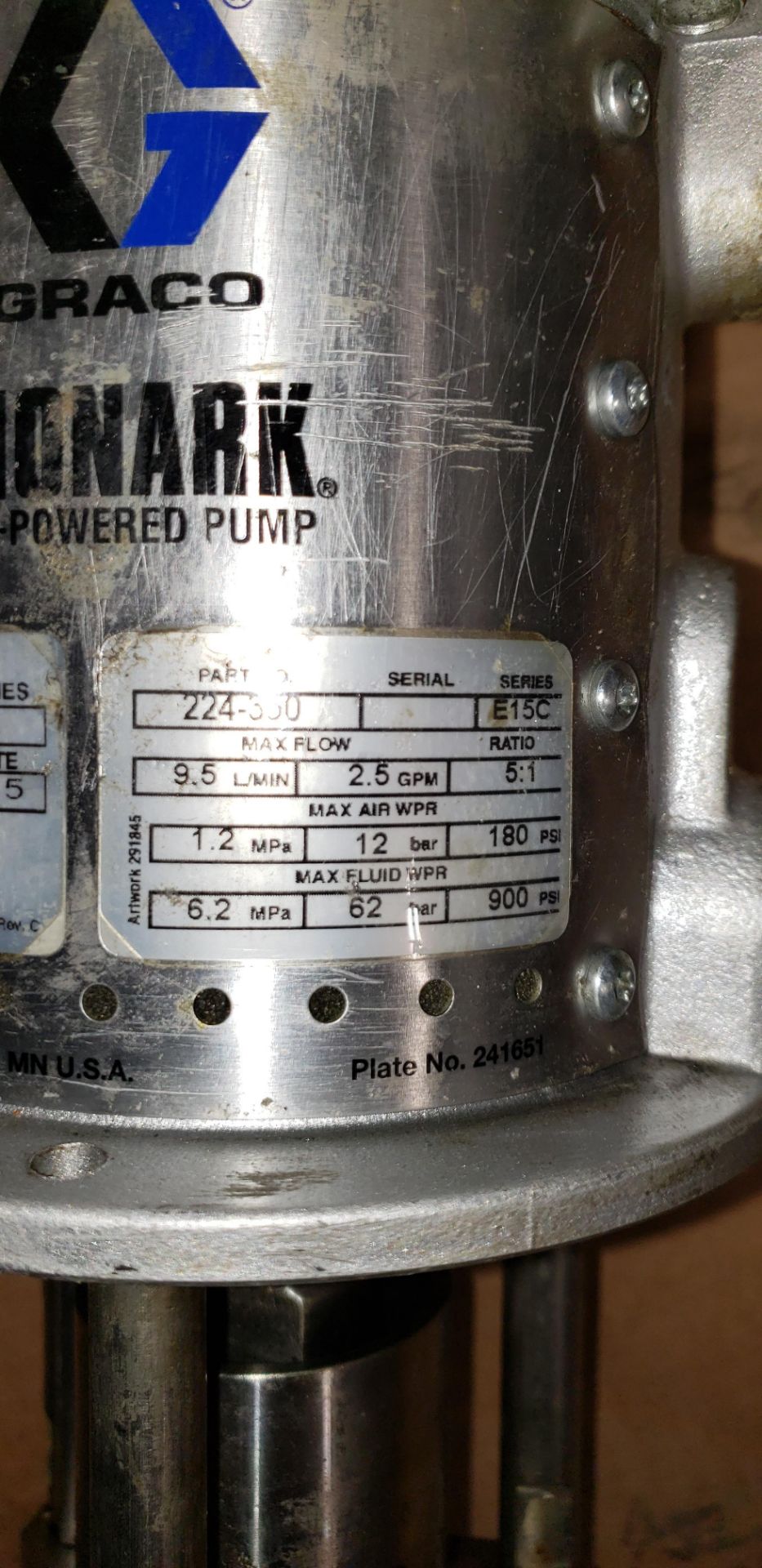 Graco Drum Pump AIR POWERED MODEL MONARK 9.5L/MIN MAX FLOW - Image 17 of 19