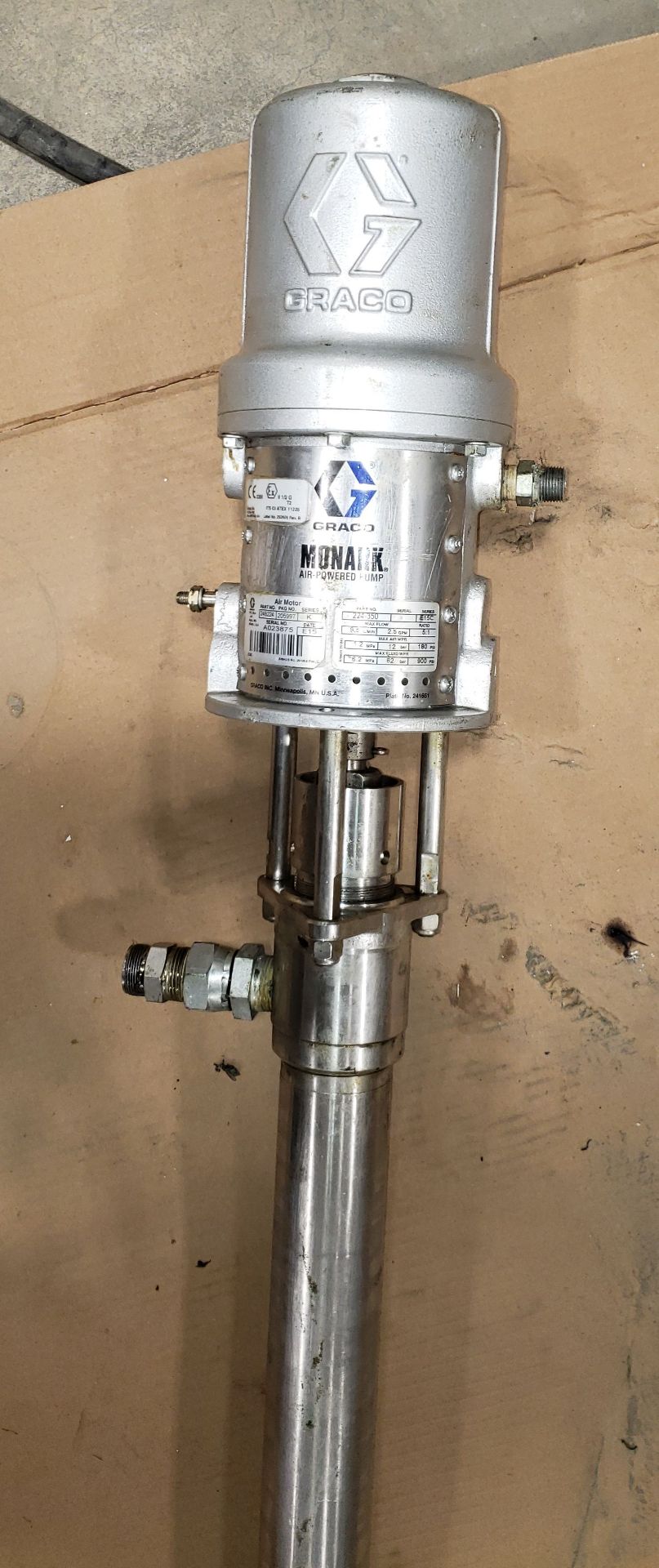 GRACO BARREL PUMP AIR POWERED MODEL MONARK 9.5L/MIN MAX FLOW - Image 6 of 7