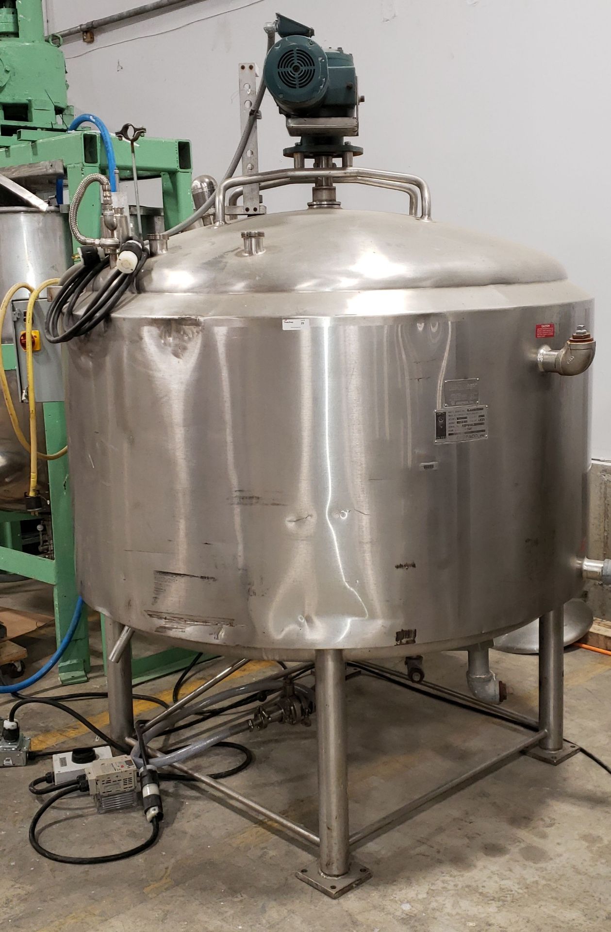 CREPACO Stainless Steel Processing Tank National Board #3815 jacket 75 PSIG at 315 degrees F