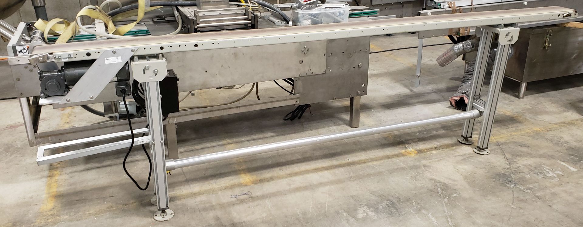 Conveyor P Slot Aluminum 6" x 119" Adjustable Height equipped with multi drive DC motor controller