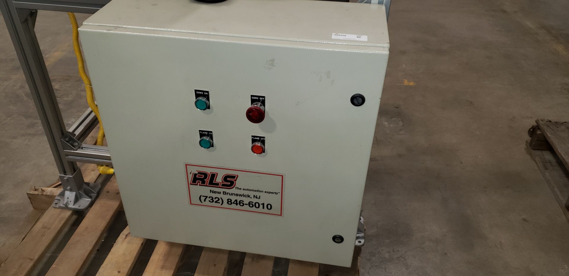 RLS Inline Flamer with 3" x 46" conveyor Natural Gas with Control Panel 2 Flaming Heads with guards - Image 9 of 14