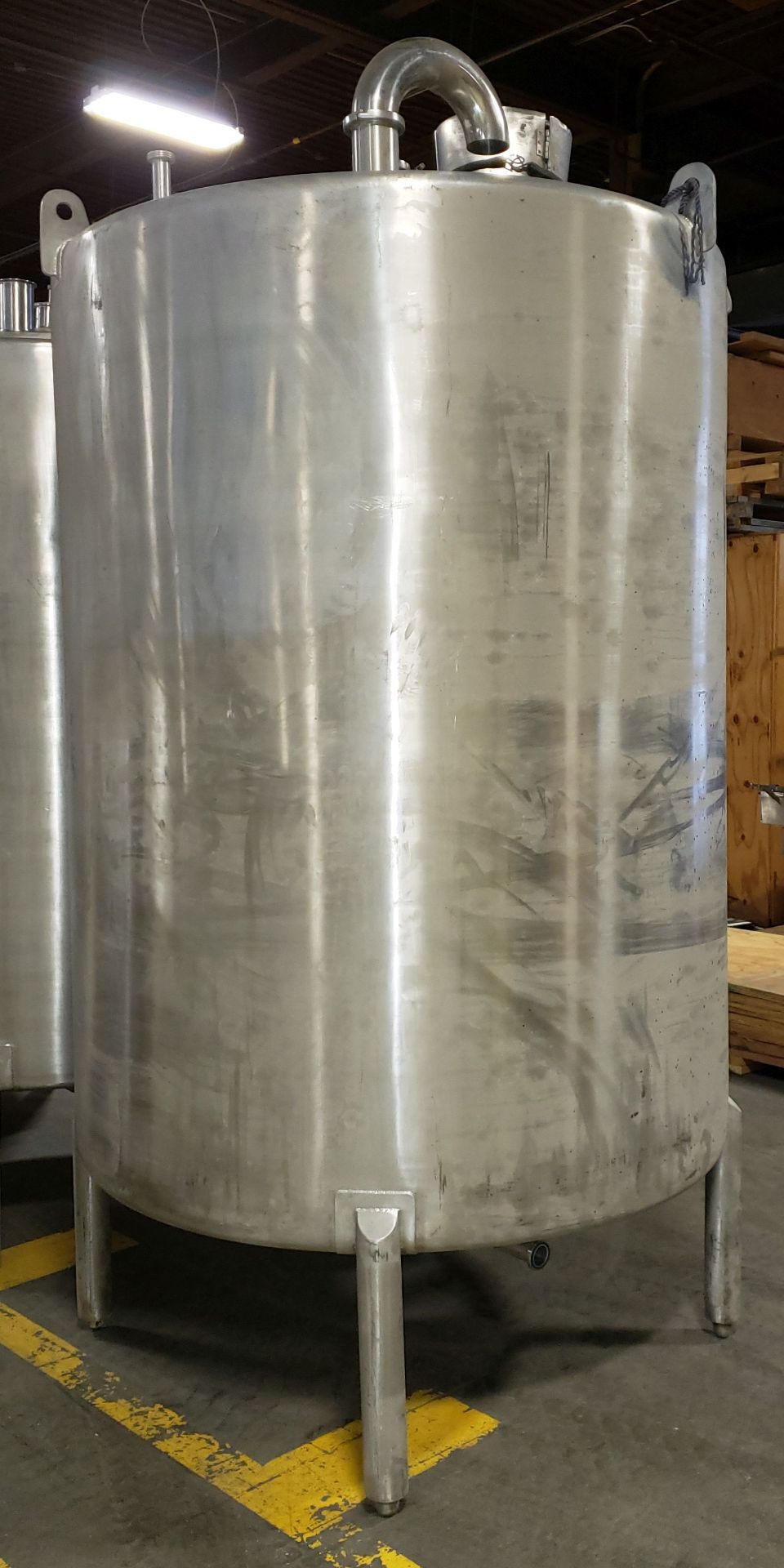 4,322L (1150 Gallon USG) Stainless Steel Tank, on 4 legs, domed top and dish bottom 82" straight - Image 2 of 15