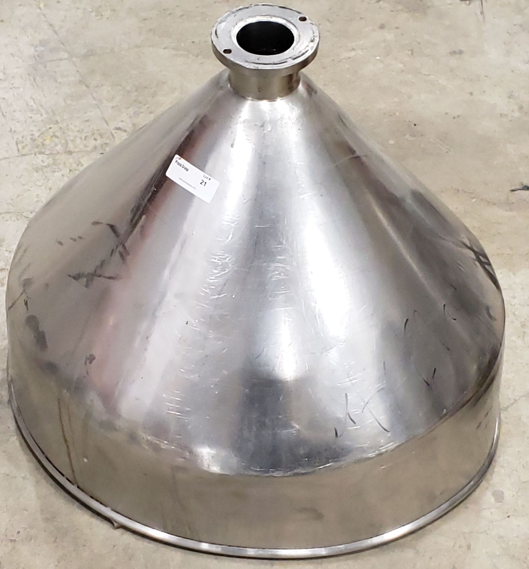 Stainless Steel Hopper 4-1/4 flange 23-1/2" opening x 22" deep - Image 2 of 4