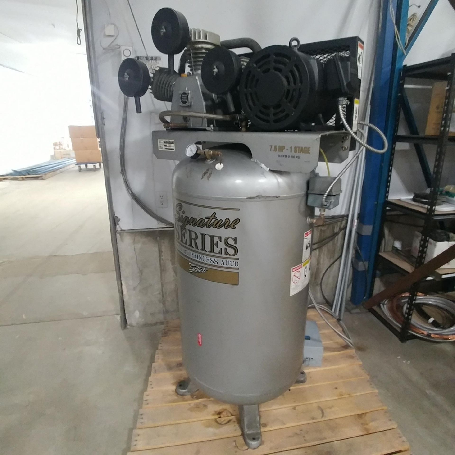 Signature Air Compressor,  7.5HP with starter panel. Mfg by Princess Auto - Image 14 of 14