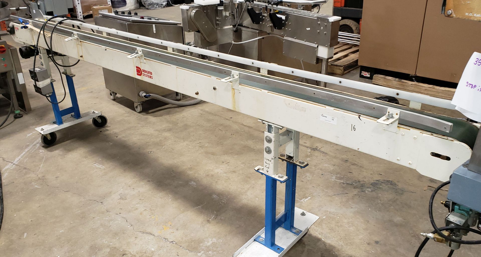 Conveyor Section 6" x 126" Adjustable Height Roll Away Design with Side Rails & Equipped with a