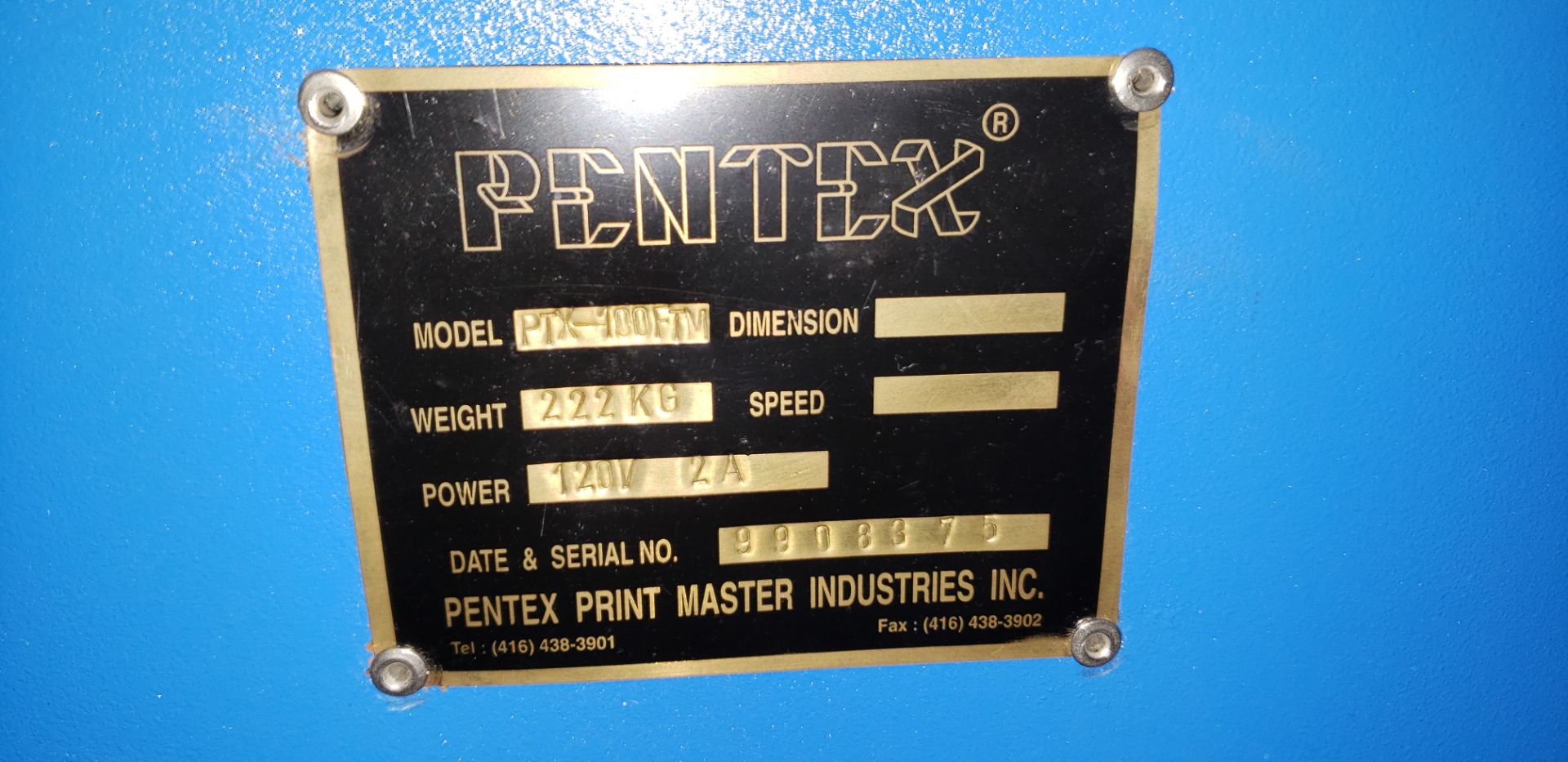 UN-Used PENTEX PRINTMASTER PTX-100FTM BOTTLE FLAMER 2 HEAD STAINLESS STEEL CONVEYOR - Image 2 of 9