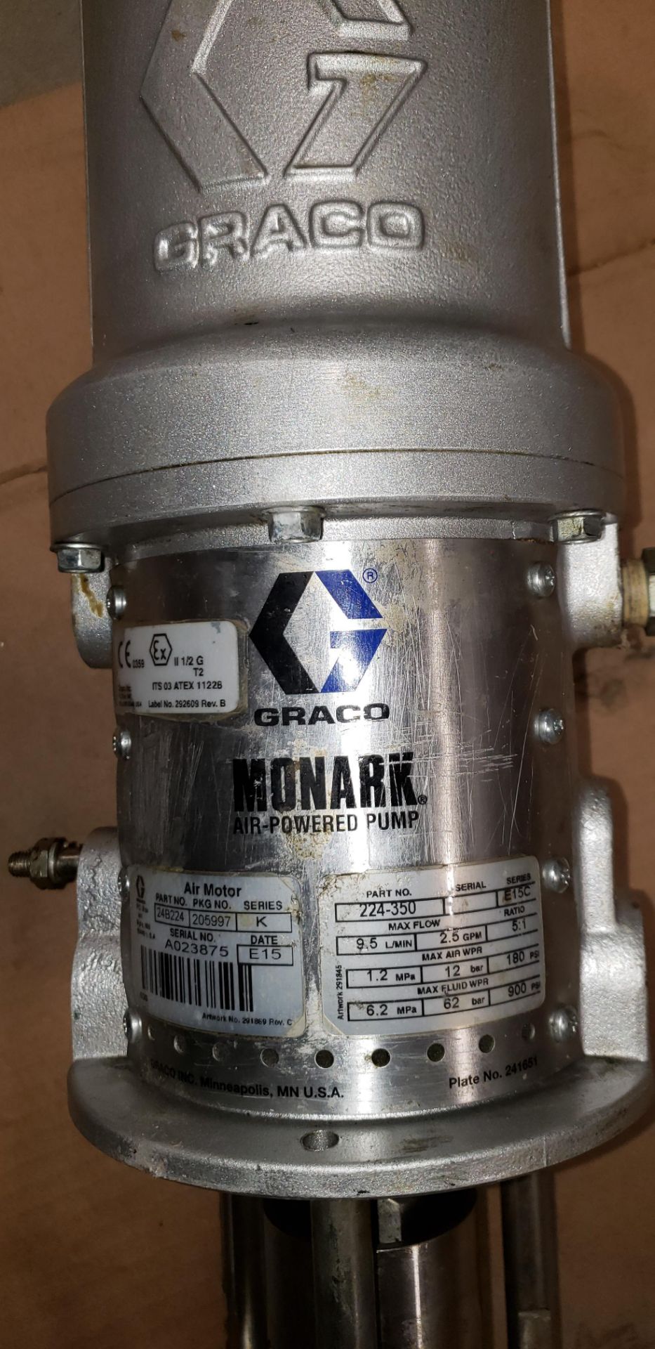 Graco Drum Pump AIR POWERED MODEL MONARK 9.5L/MIN MAX FLOW - Image 15 of 19