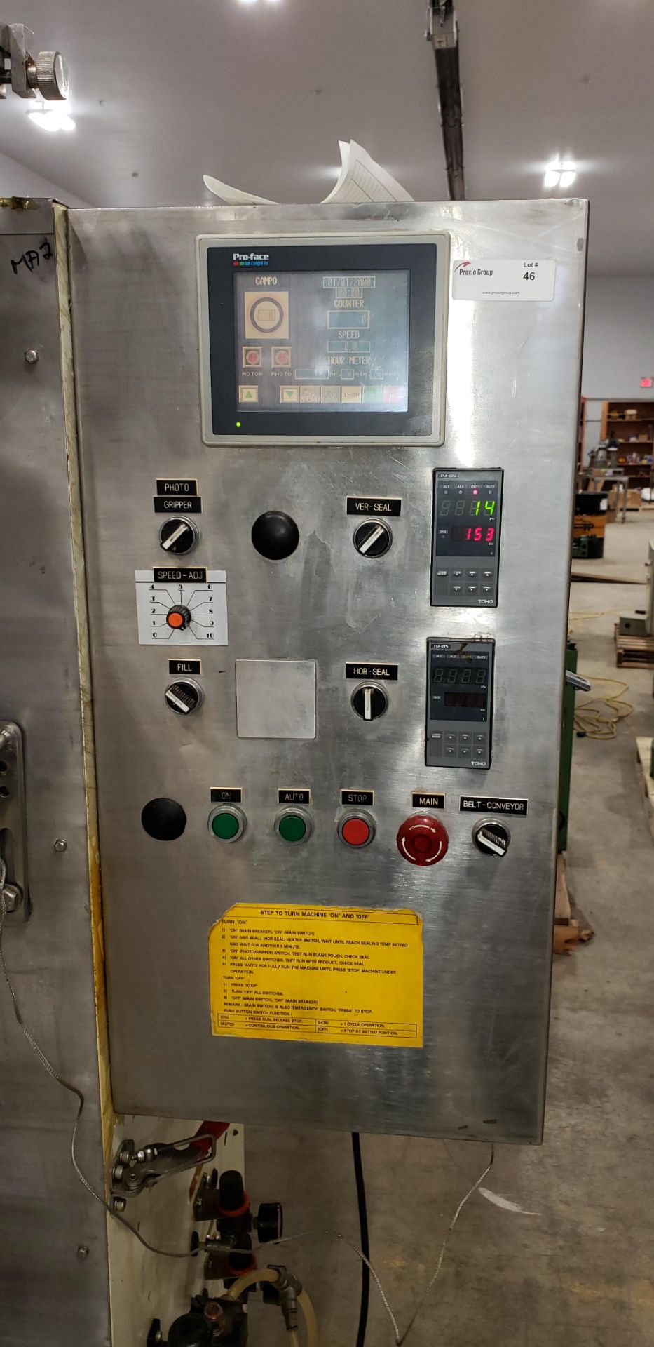 SAVPAK VERTICAL FORM FILL & SEAL MACHINE 4 sided seal Model 120-LS Serial 274209 380 V 3phase 7 - Image 5 of 19