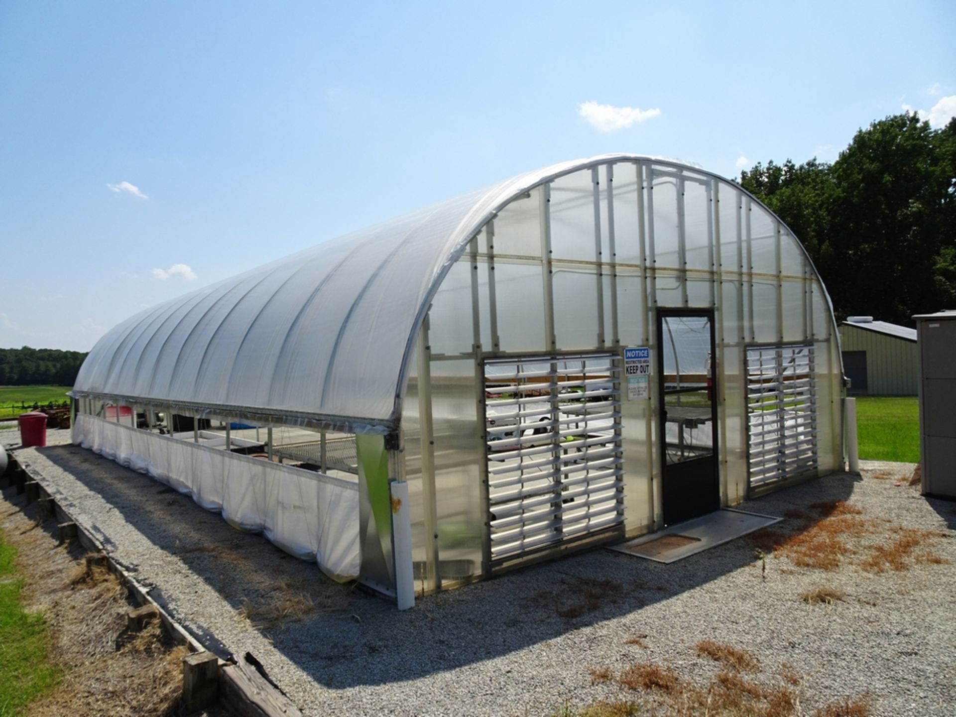 approximately 22 foot by 48 foot arch style 3 season Greenhouse with corrugated and Walls 2 - Image 2 of 11