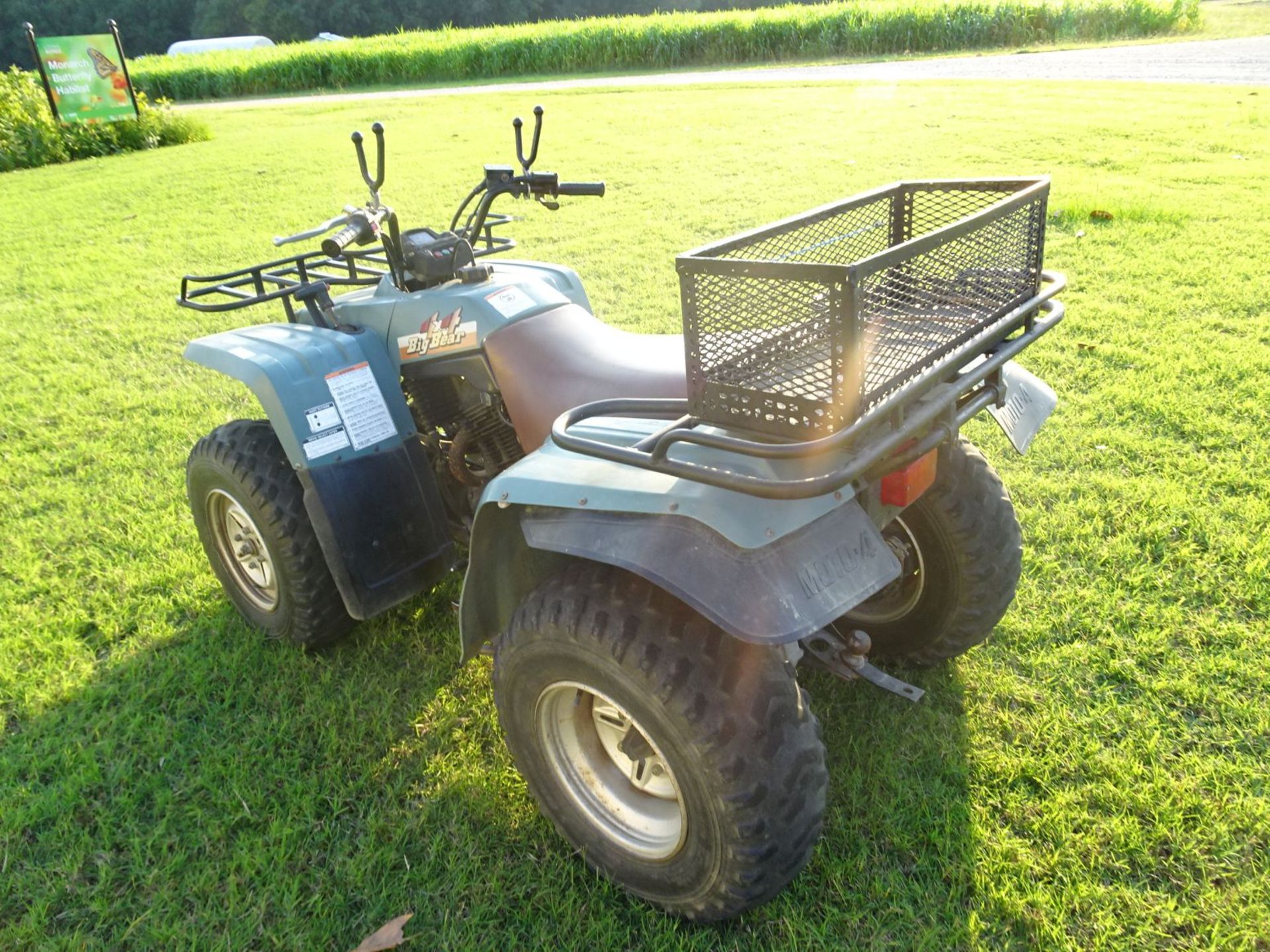 Yamaha Big Bear 350 4x4 4-Wheeler with Front and Rear Racks and Manual - Image 2 of 7