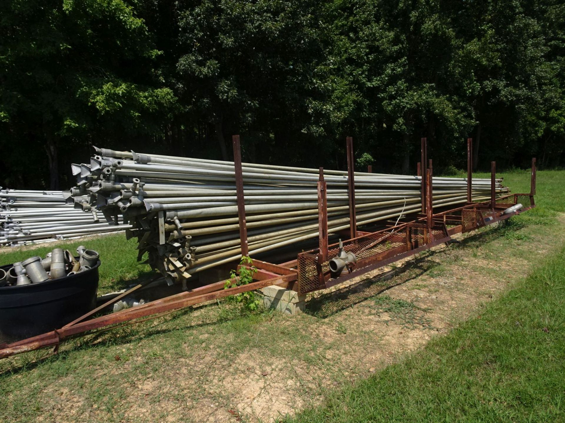 Large Qty of Rainway Quick Connect 2" Diameter Irrigation Pipes Varying Lengths, (1) Trailer Frame - Image 3 of 7