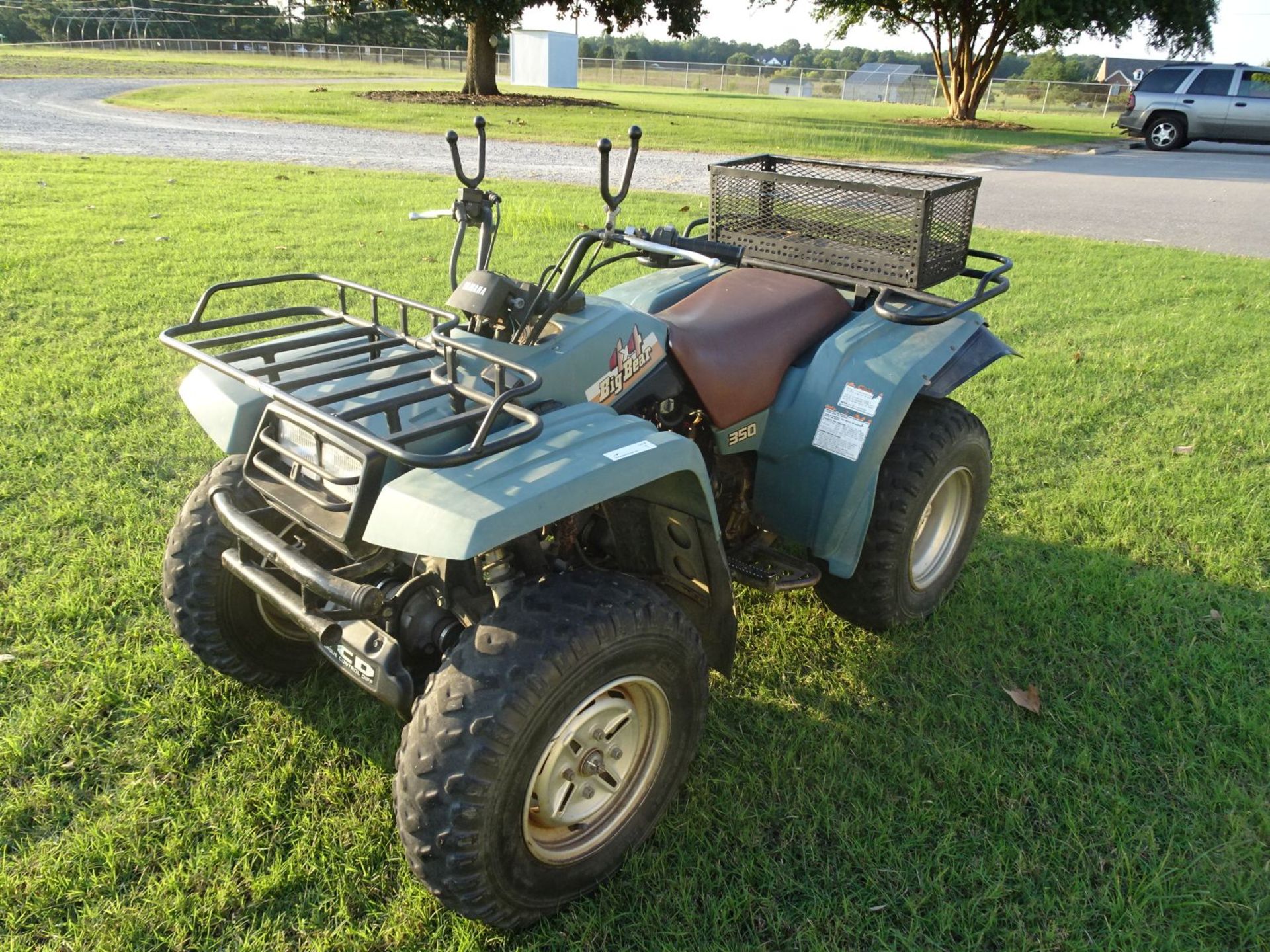 Yamaha Big Bear 350 4x4 4-Wheeler with Front and Rear Racks and Manual - Image 3 of 7