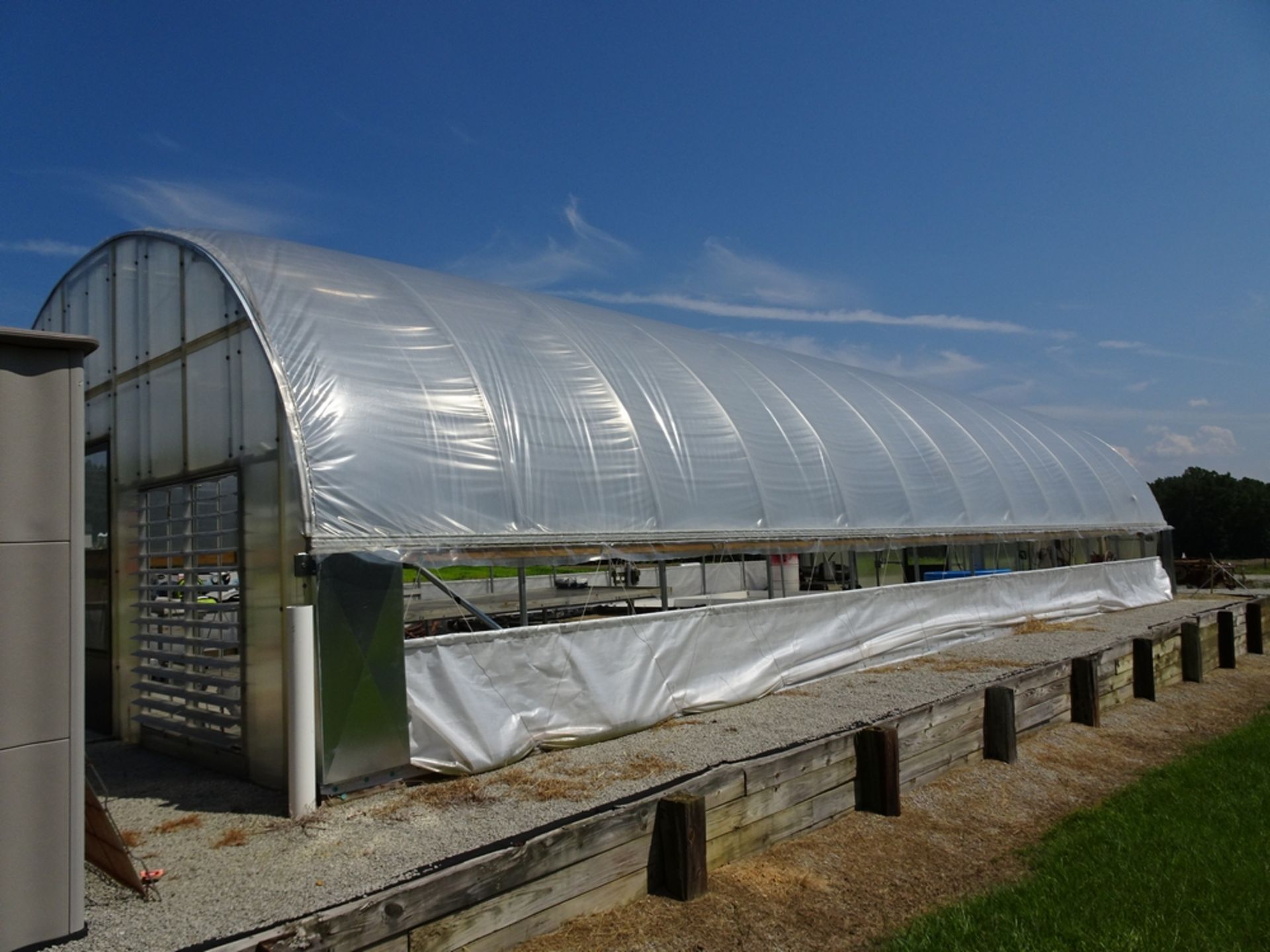 approximately 22 foot by 48 foot arch style 3 season Greenhouse with corrugated and Walls 2 - Image 3 of 11