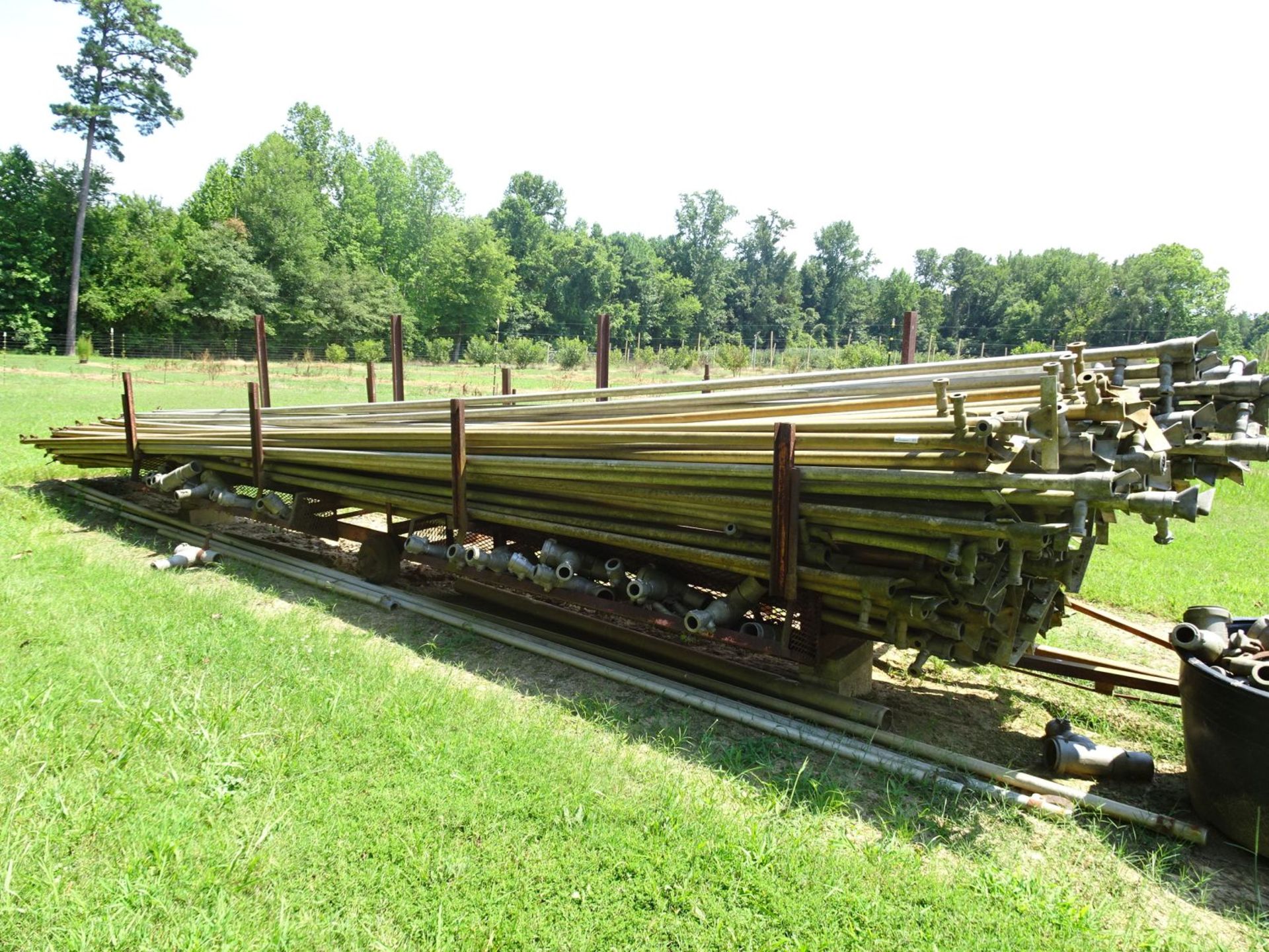 Large Qty of Rainway Quick Connect 2" Diameter Irrigation Pipes Varying Lengths, (1) Trailer Frame - Image 2 of 7