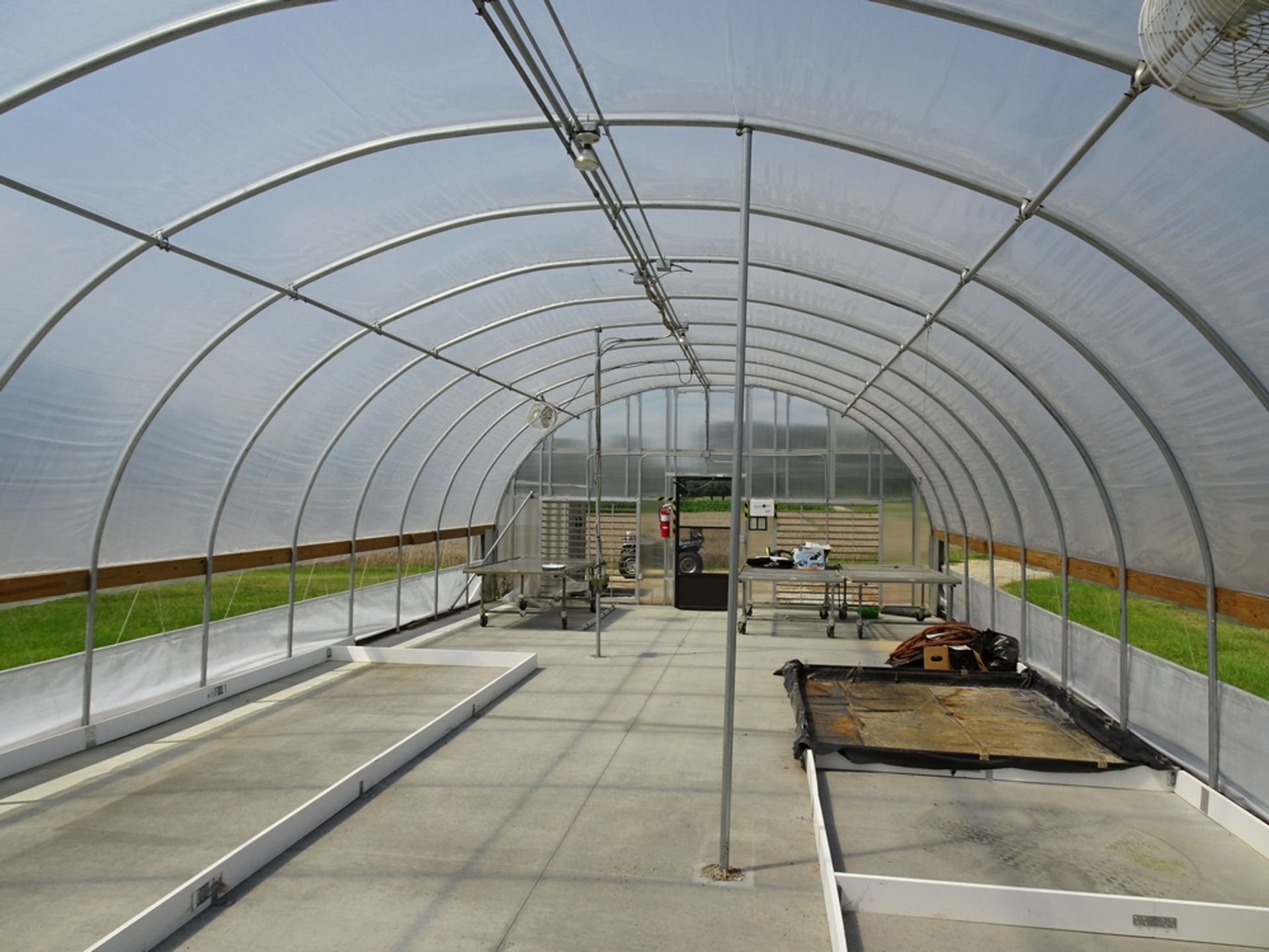 approximately 22 foot by 48 foot arch style 3 season Greenhouse with corrugated and Walls 2 - Image 9 of 11