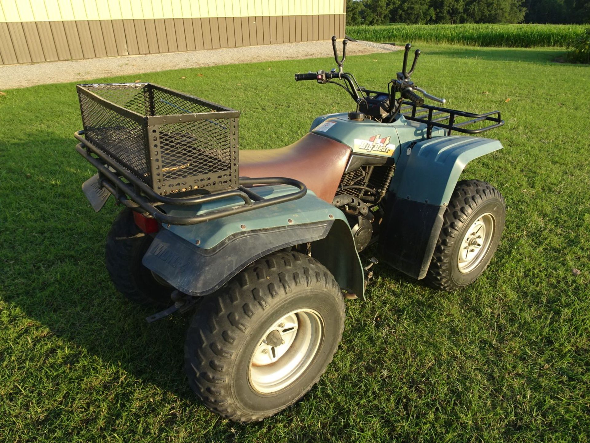 Yamaha Big Bear 350 4x4 4-Wheeler with Front and Rear Racks and Manual - Image 4 of 7