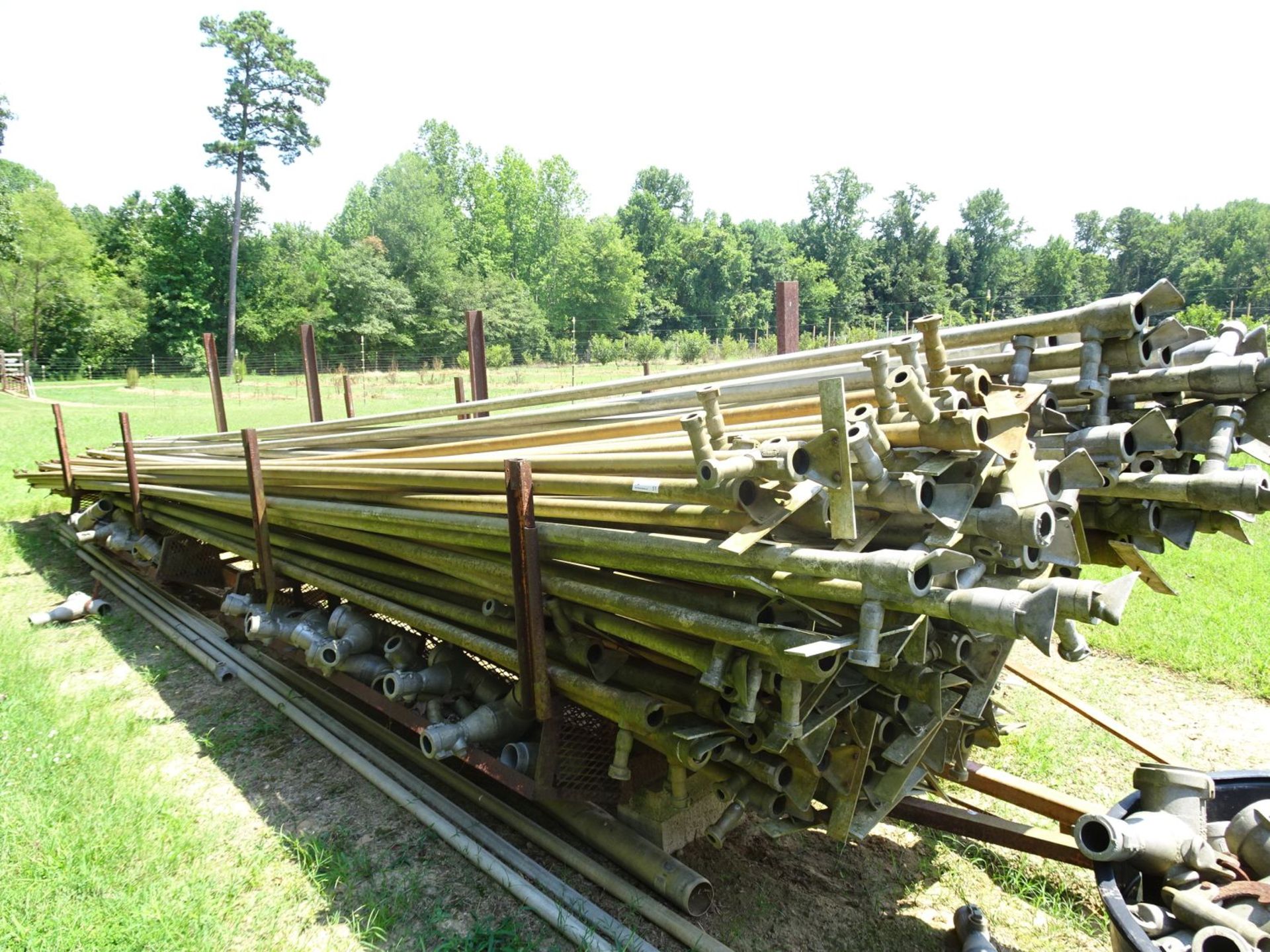 Large Qty of Rainway Quick Connect 2" Diameter Irrigation Pipes Varying Lengths, (1) Trailer Frame - Image 6 of 7