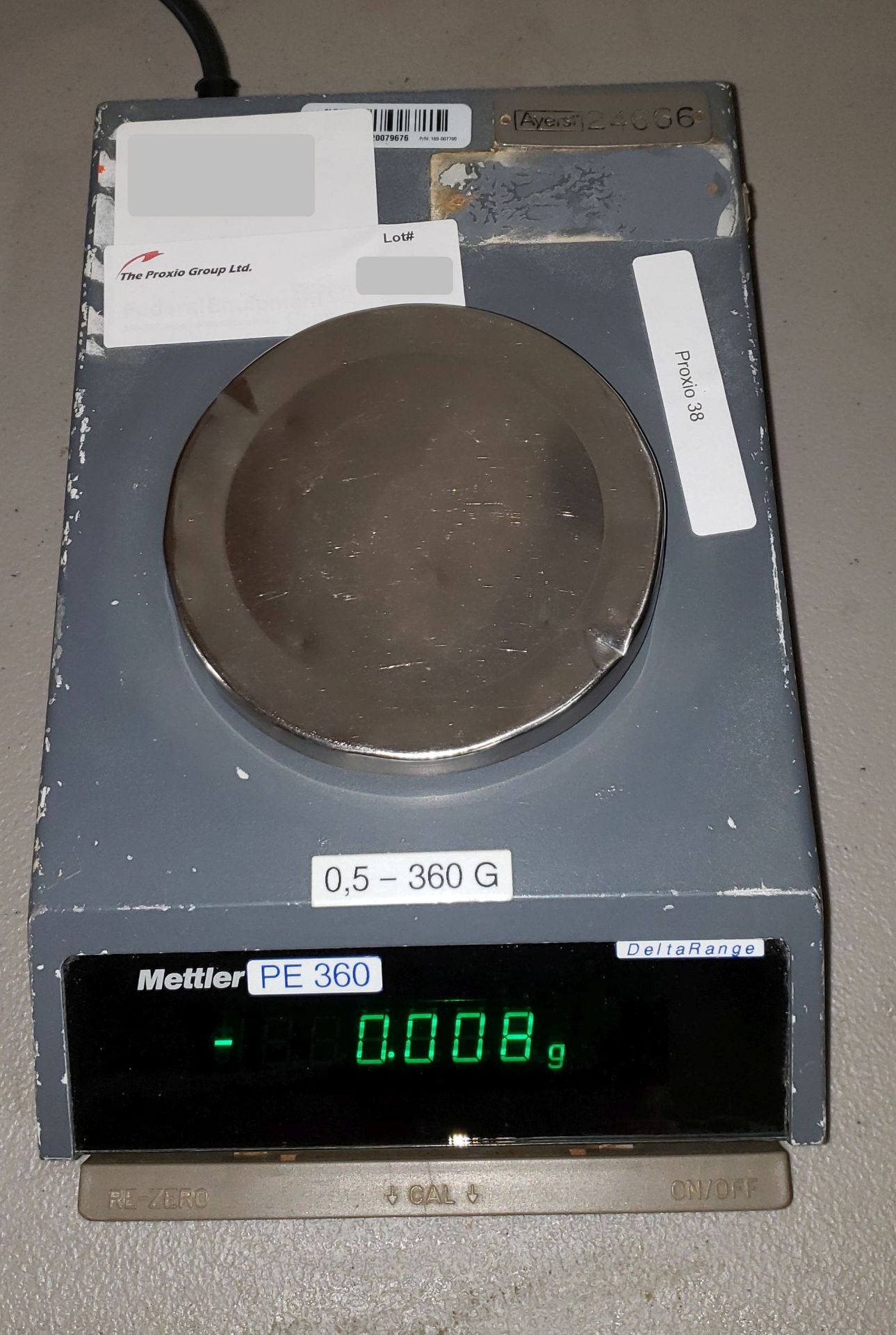 Mettler Model PE 360 Lab balance, 360g max