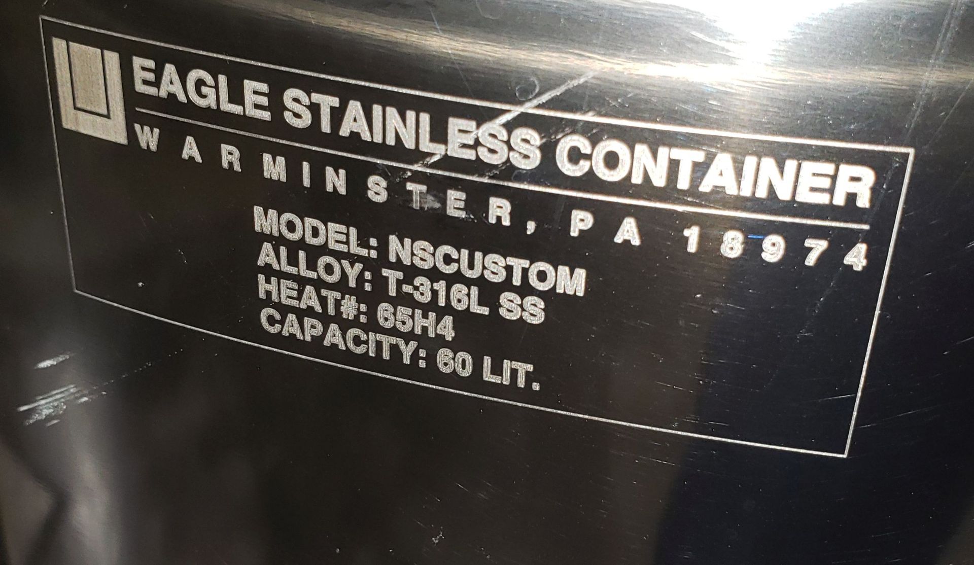 60L Eagle 316L Stainless Steel Tank - Image 6 of 6