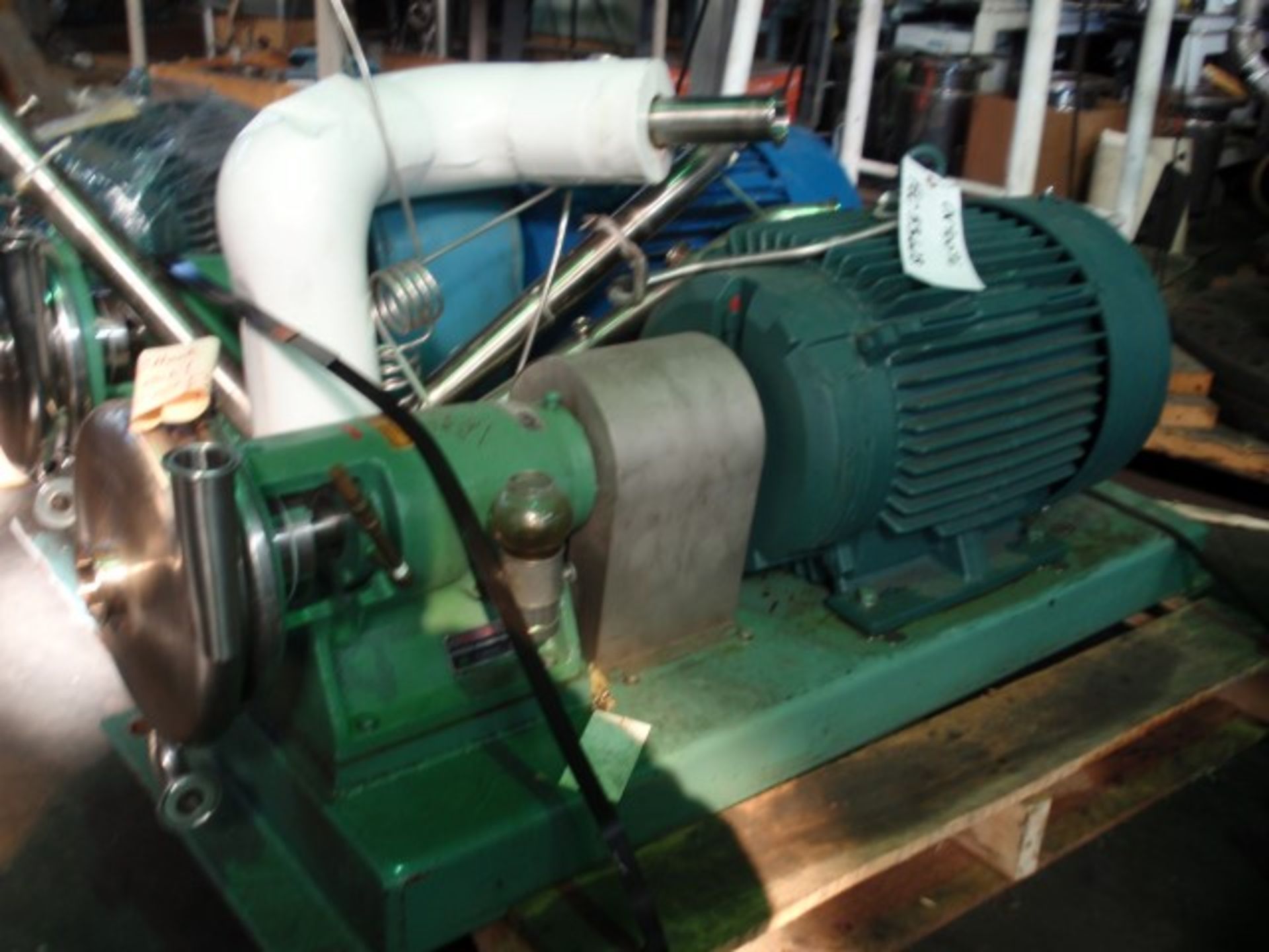 Tri-Clover centrifugal pump, model SP218M-2110-23, stainless steel construction, 2" x 1.5"