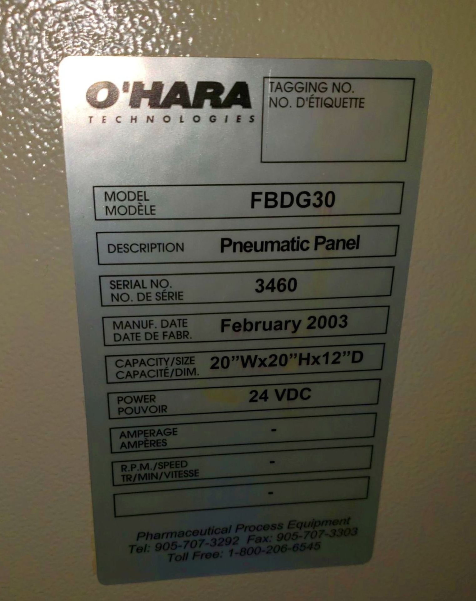 O'hara fluid bed dryer granulator, model FBDG 30, 316L stainless steel construction, 35kg working - Image 21 of 22