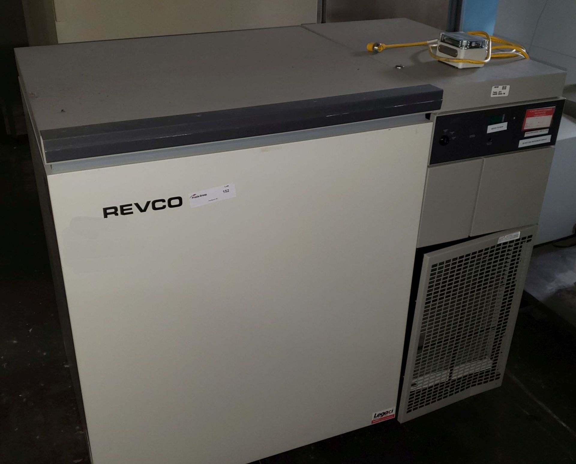Revco chest freezer, model ULT750-3-A31, 115 volt, R404a refrigerant, serial# 020M-570259-PM.