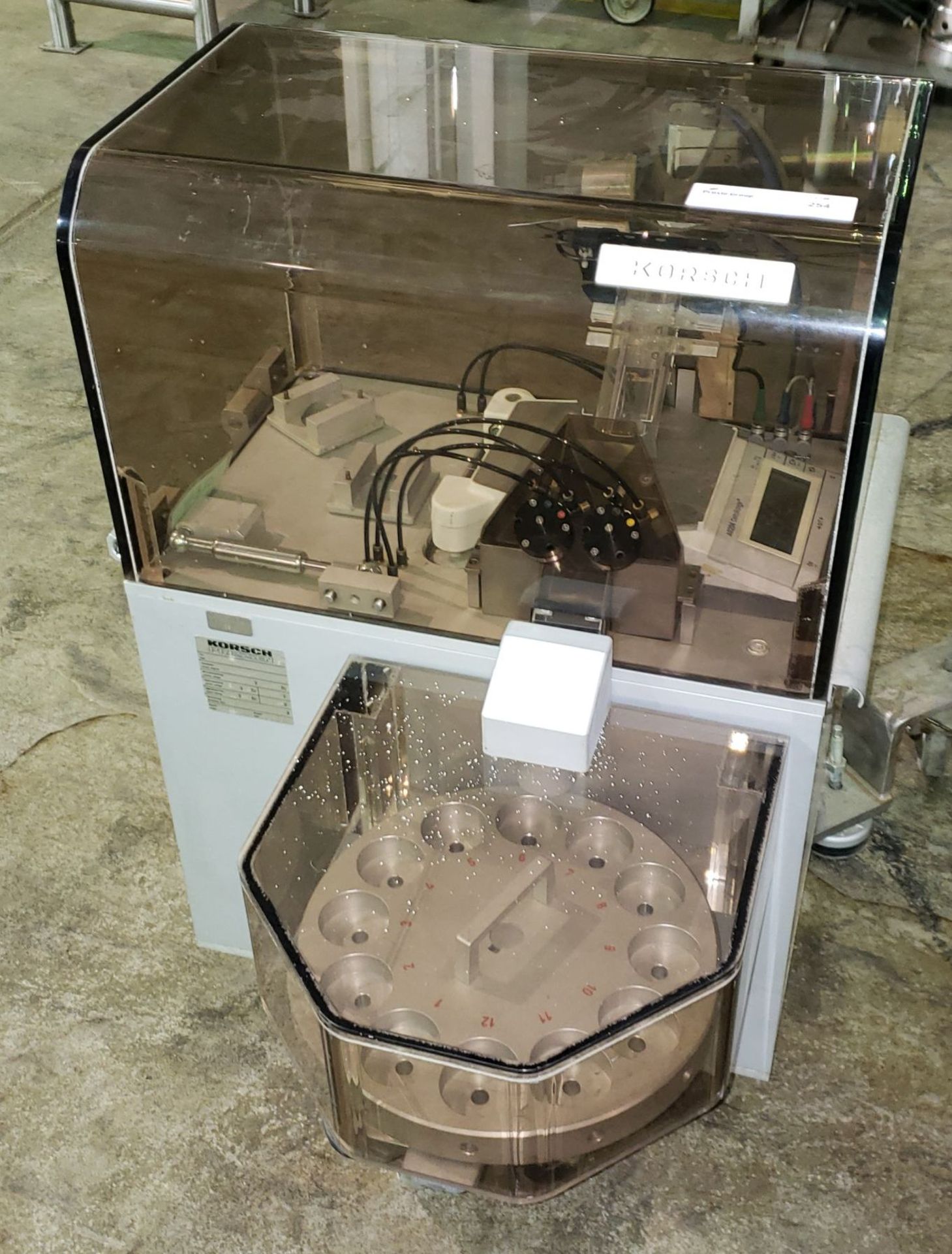 One (1) Korsch Pharma Check 1 monitoring and control device, type WK1A/046, with belt feeder,