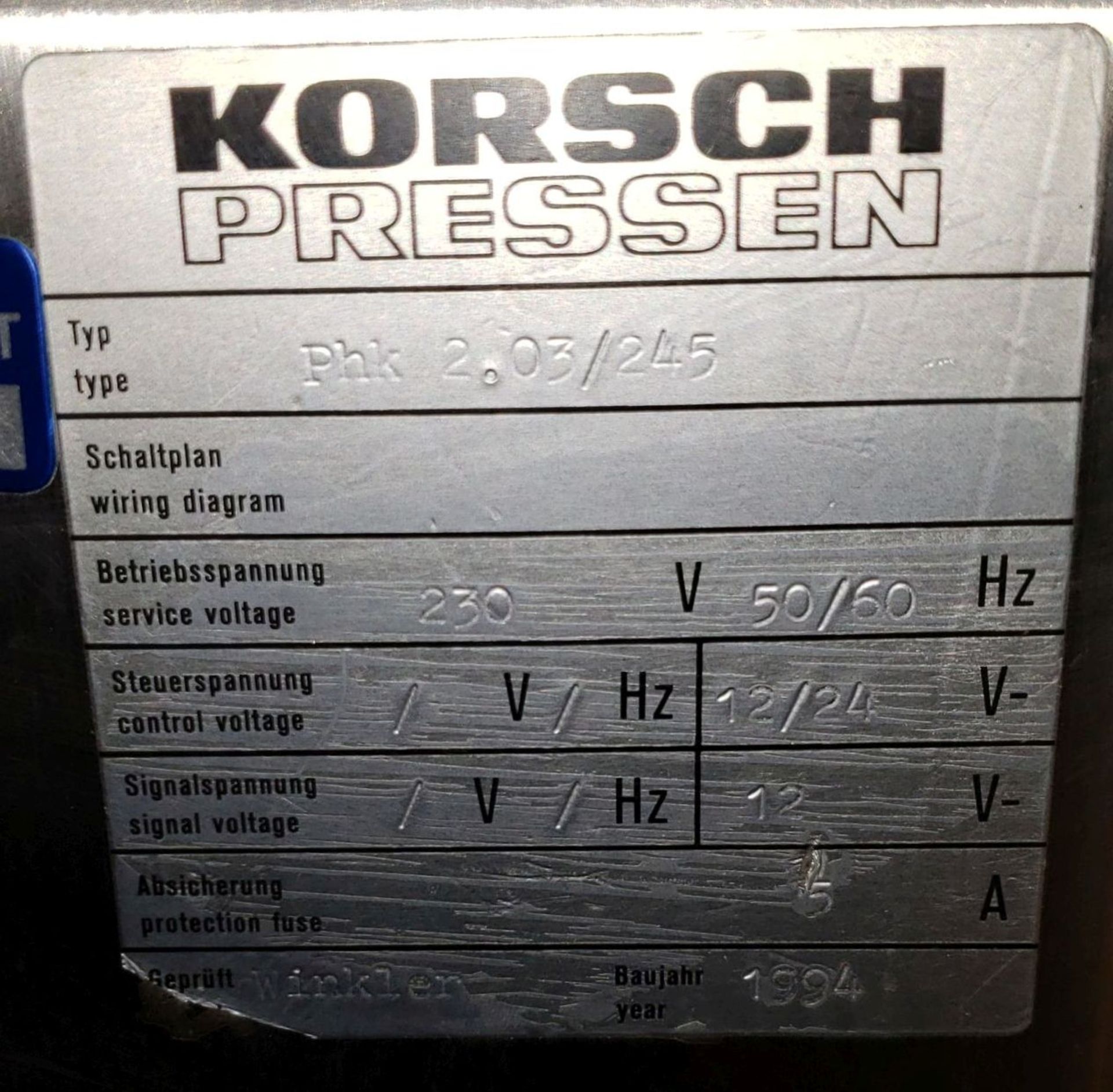 Korsch Pharmapress 250 Tablet Press, 25 station, rotary operation, single sided with force feeder, - Image 17 of 23