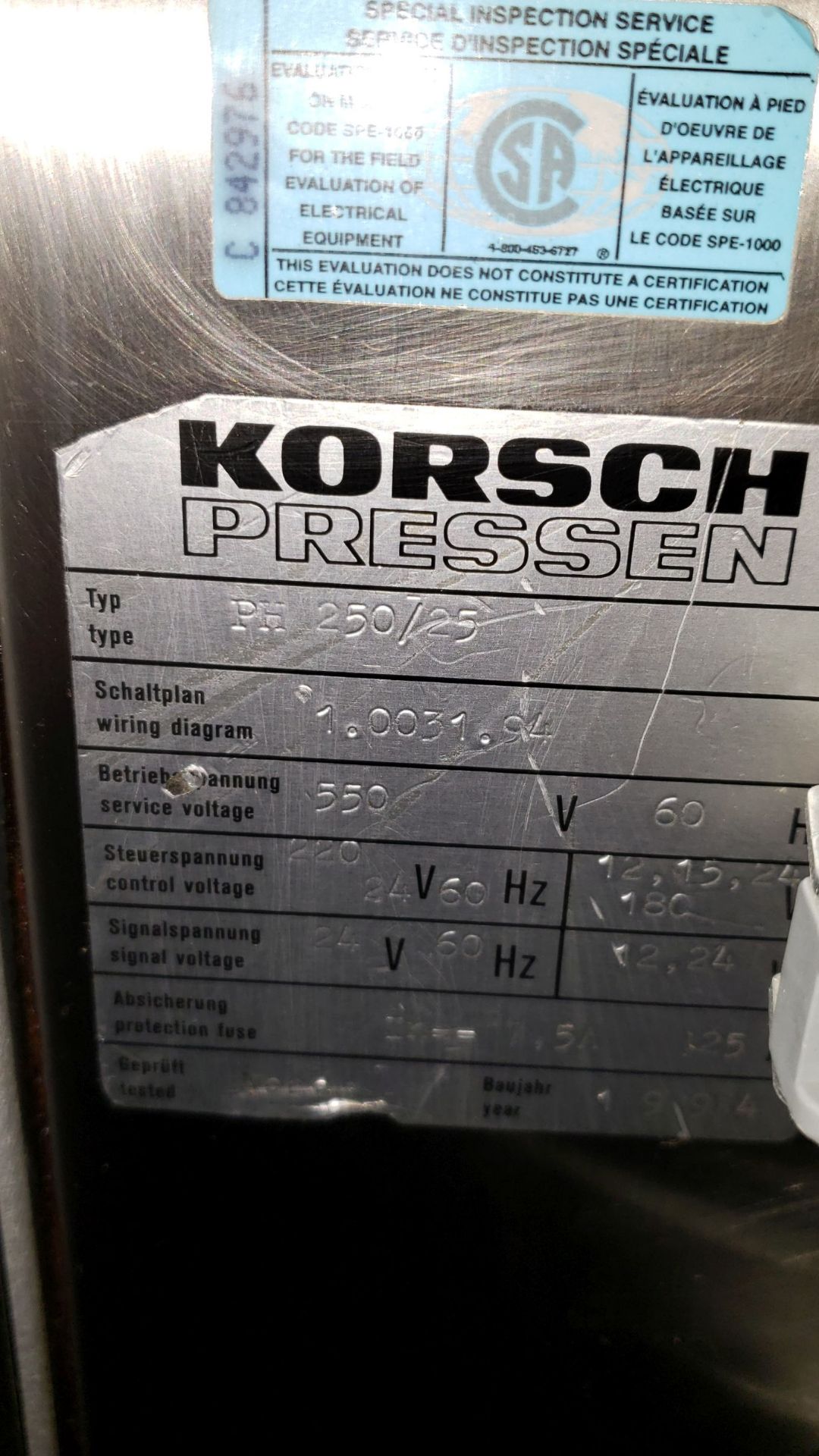 Korsch Pharmapress 250 Tablet Press, 25 station, rotary operation, single sided with force feeder, - Image 18 of 23