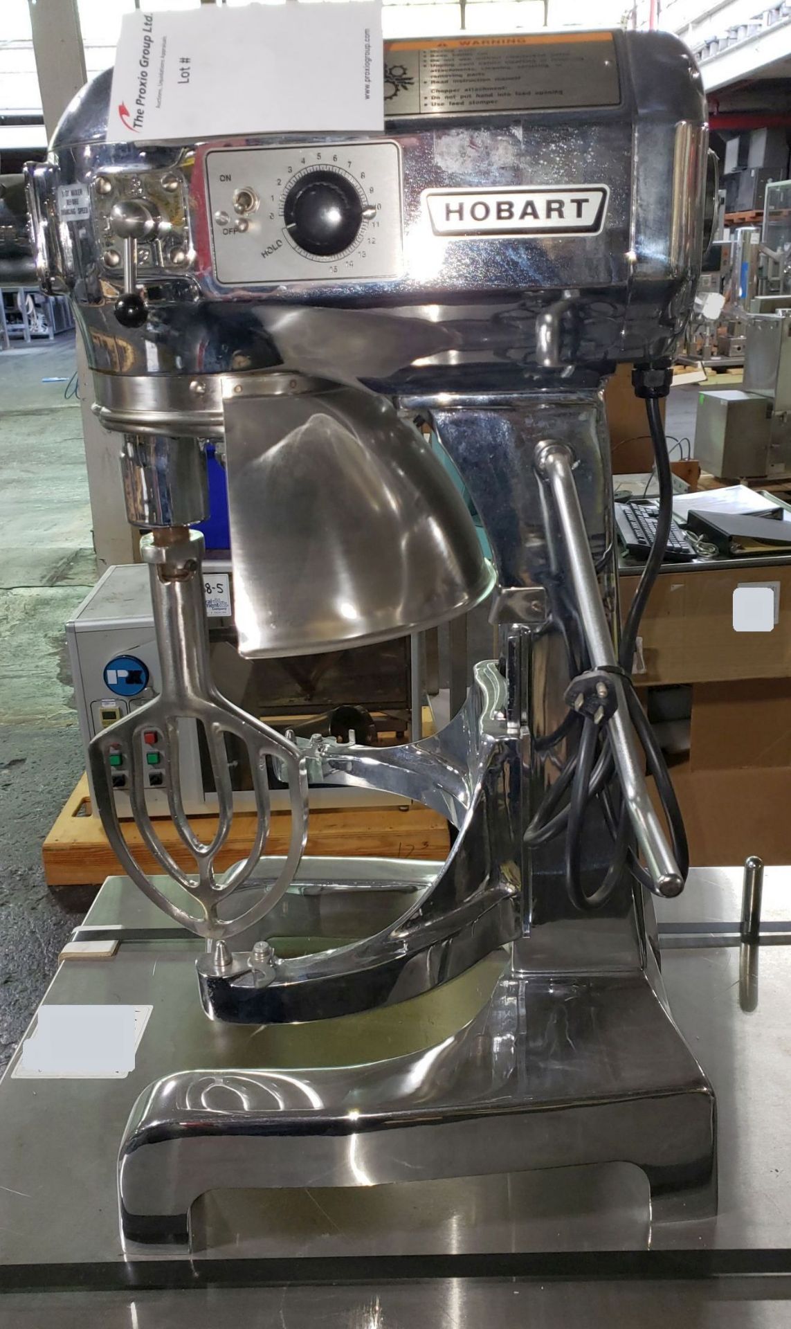 20 quart Hobart Mixer, model A200-DT, 1/2 hp, 115 volt, on cart, with bowls and beaters, serial# - Image 4 of 16