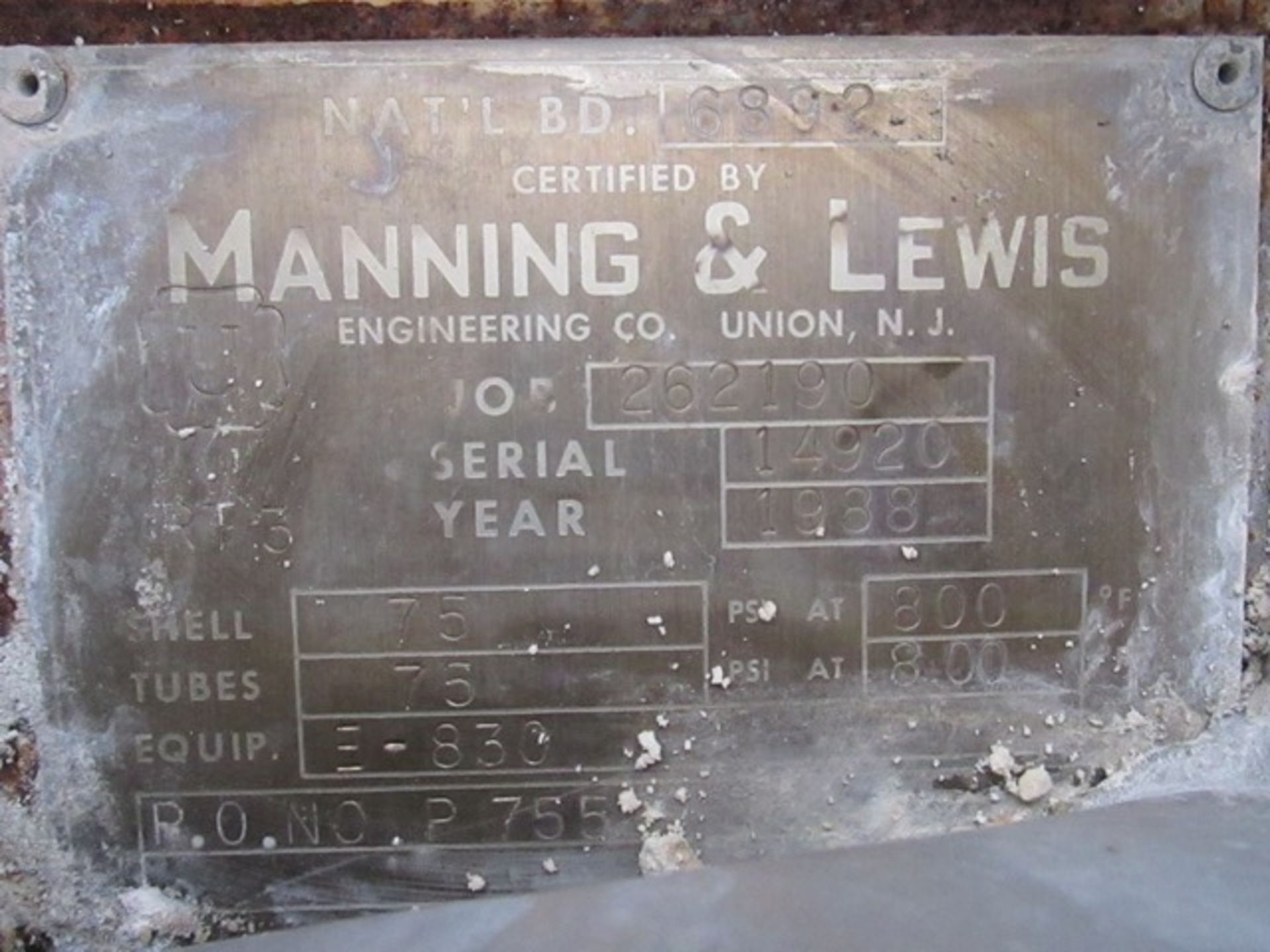 5914 SQ FT Manning & Lewis Heat Exchanger, 304ELC SS, 75/75# - Image 11 of 11