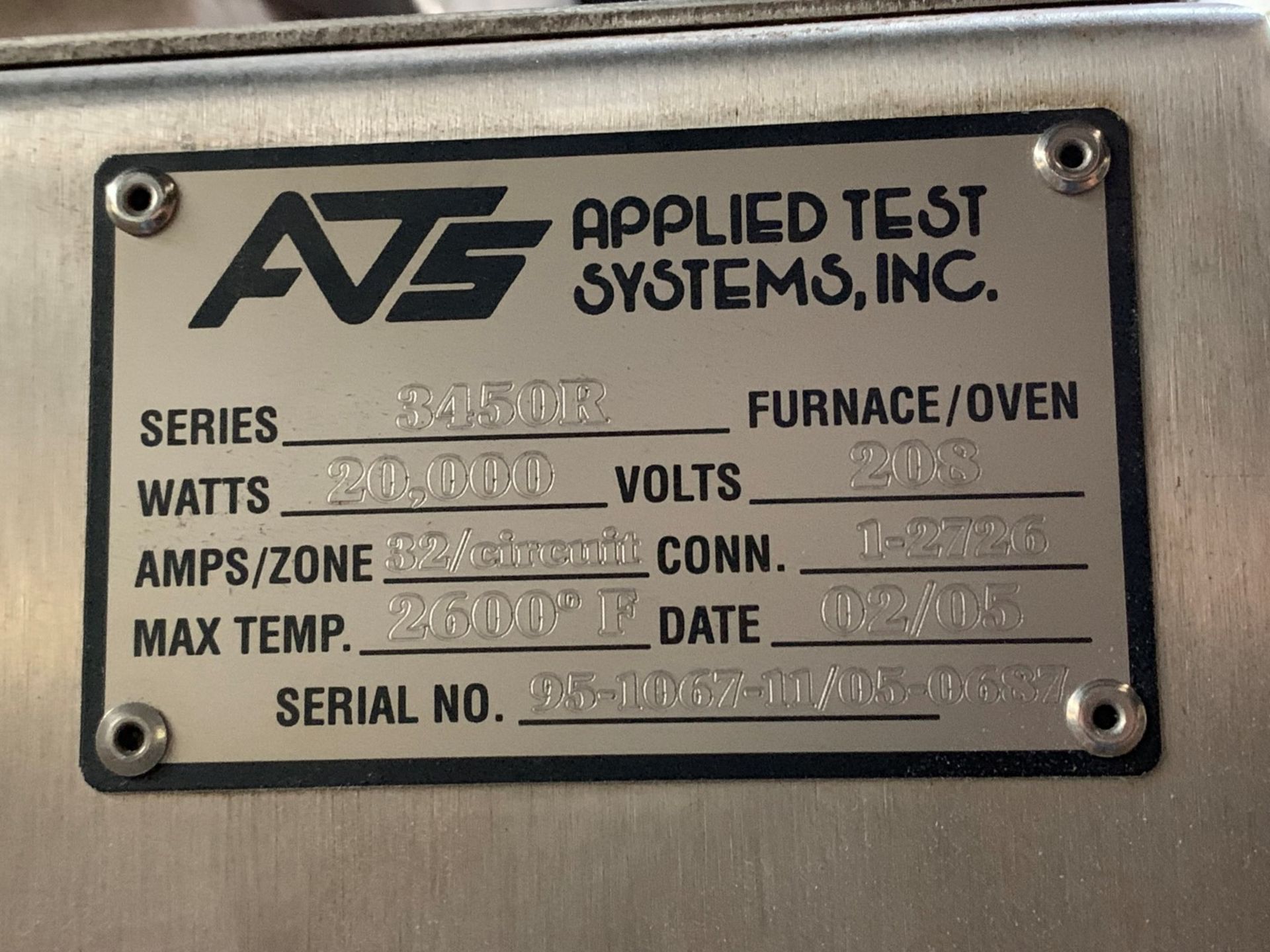 ATS Box Furnace, Series 3450, 2600 F - Image 2 of 7