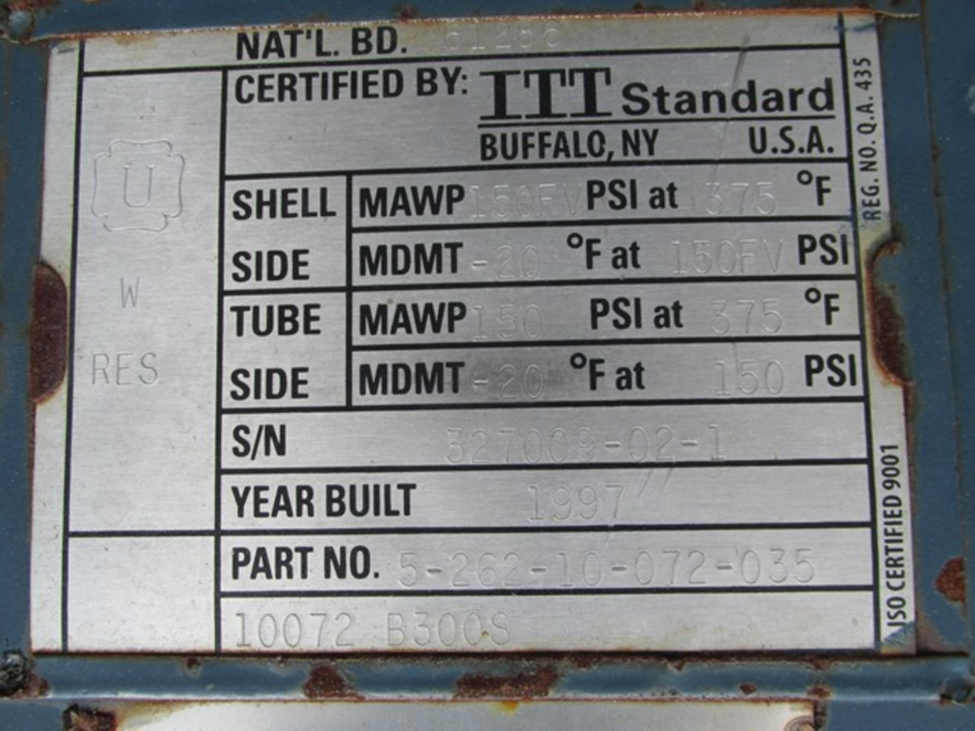 56 Sq Ft ITT Heat Exchanger, C/S, 150/150# - Image 7 of 7