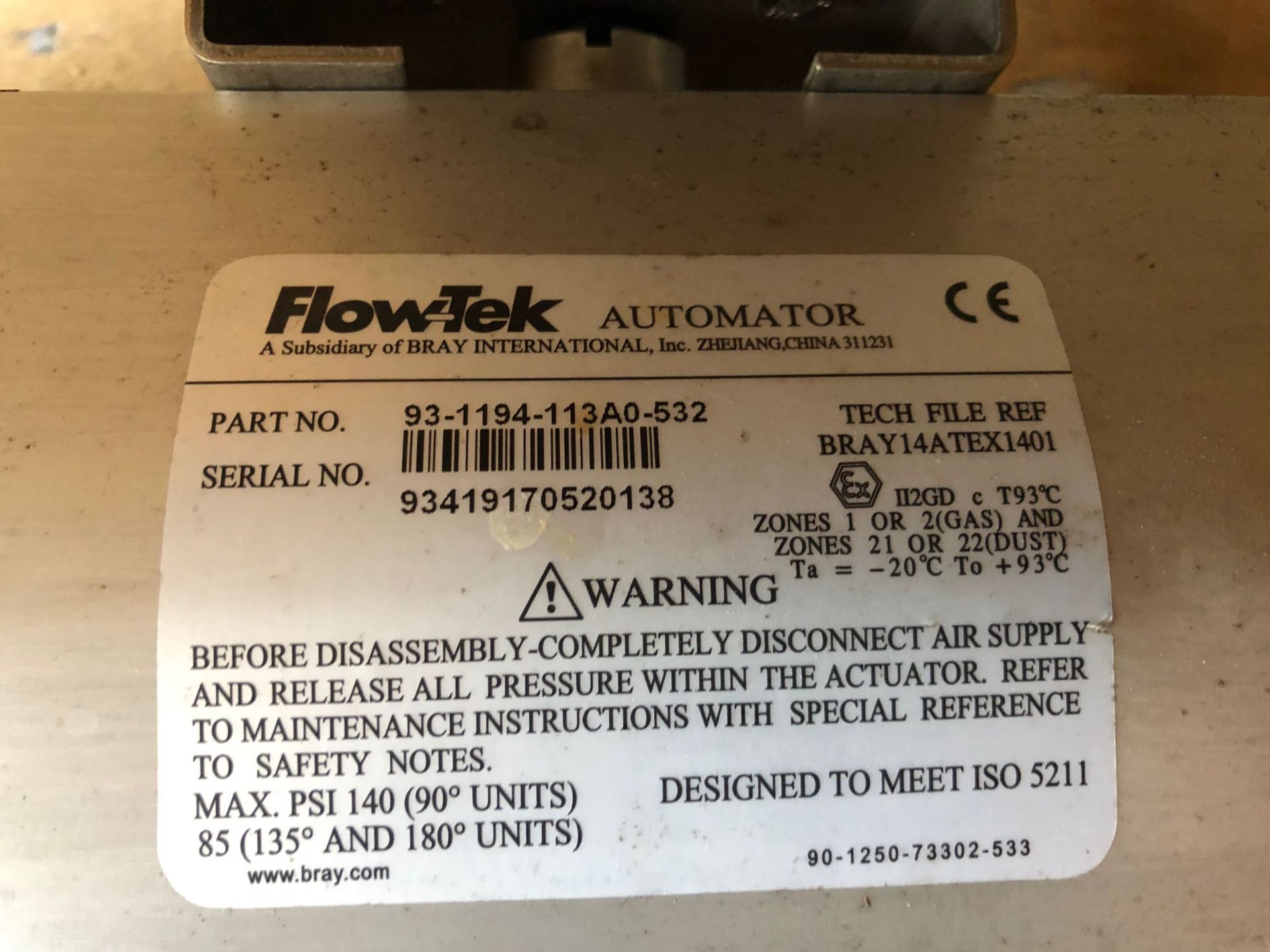 (2) Flow-Tech Model 93-1194-113A0-523 2" Electrically Actuated Valves - Image 2 of 3