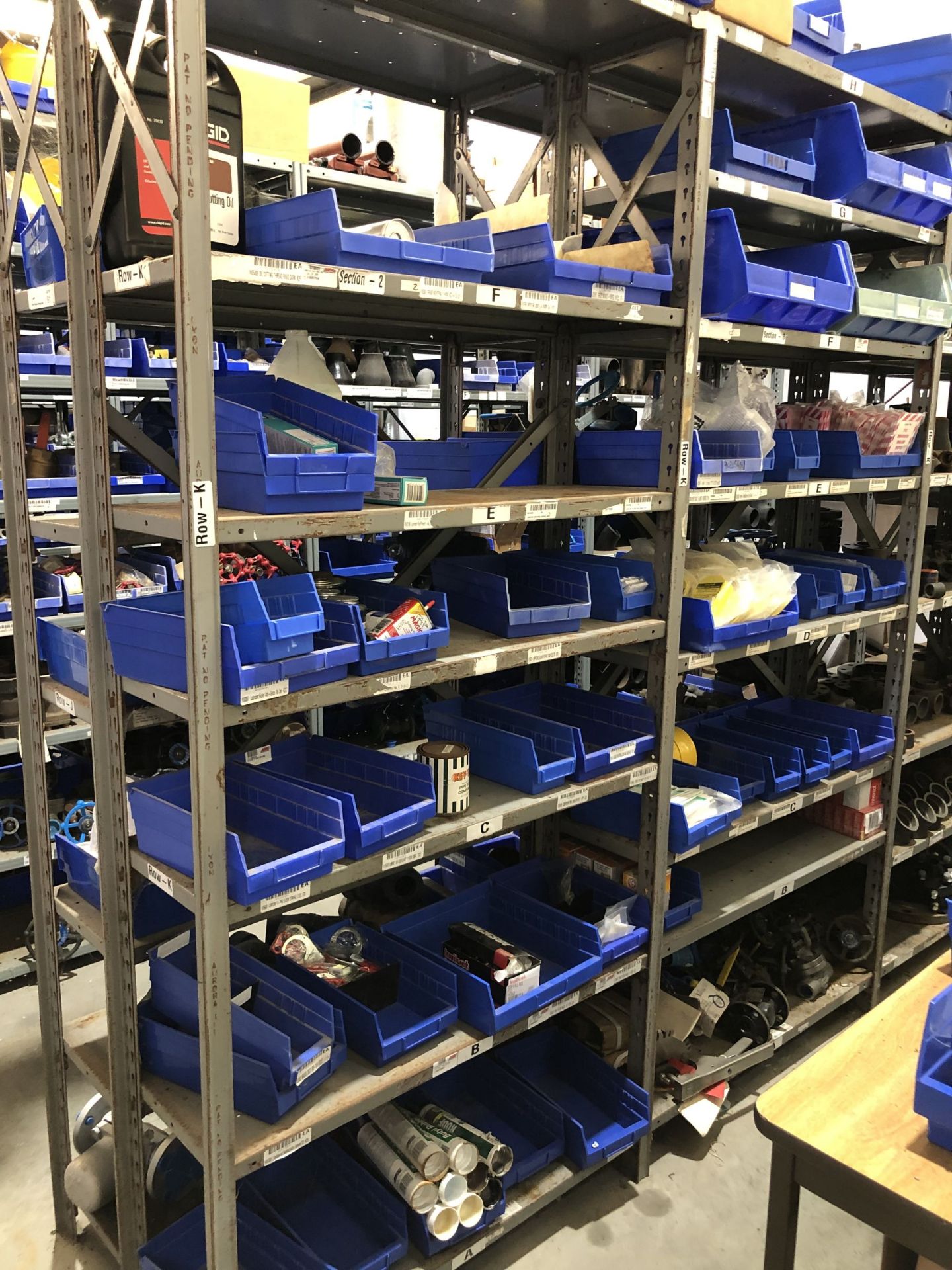 Maintenance Spares Lot: (8) Sections Of Light Duty Industrial Shelving and Contents - Image 7 of 10