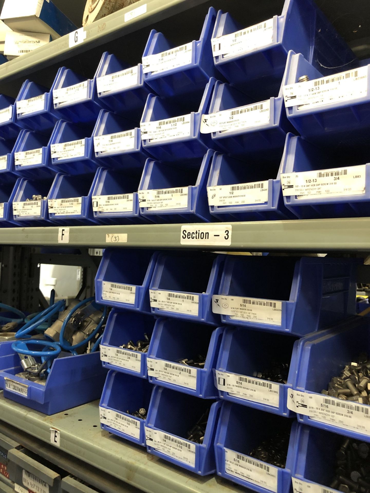 Maintenance Spares Lot: (6) Sections Of Light Duty Industrial Shelving and Contents - Image 5 of 17