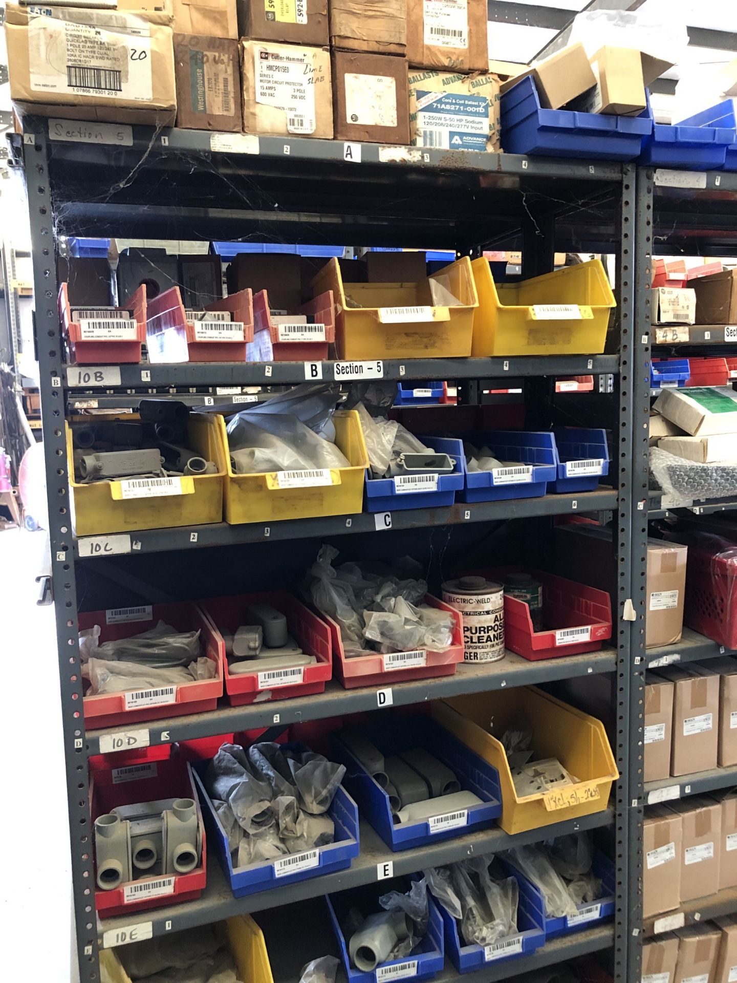 Maintenance Spares Lot: (10) Sections Of Light Duty Industrial Shelving and Contents - Image 8 of 26