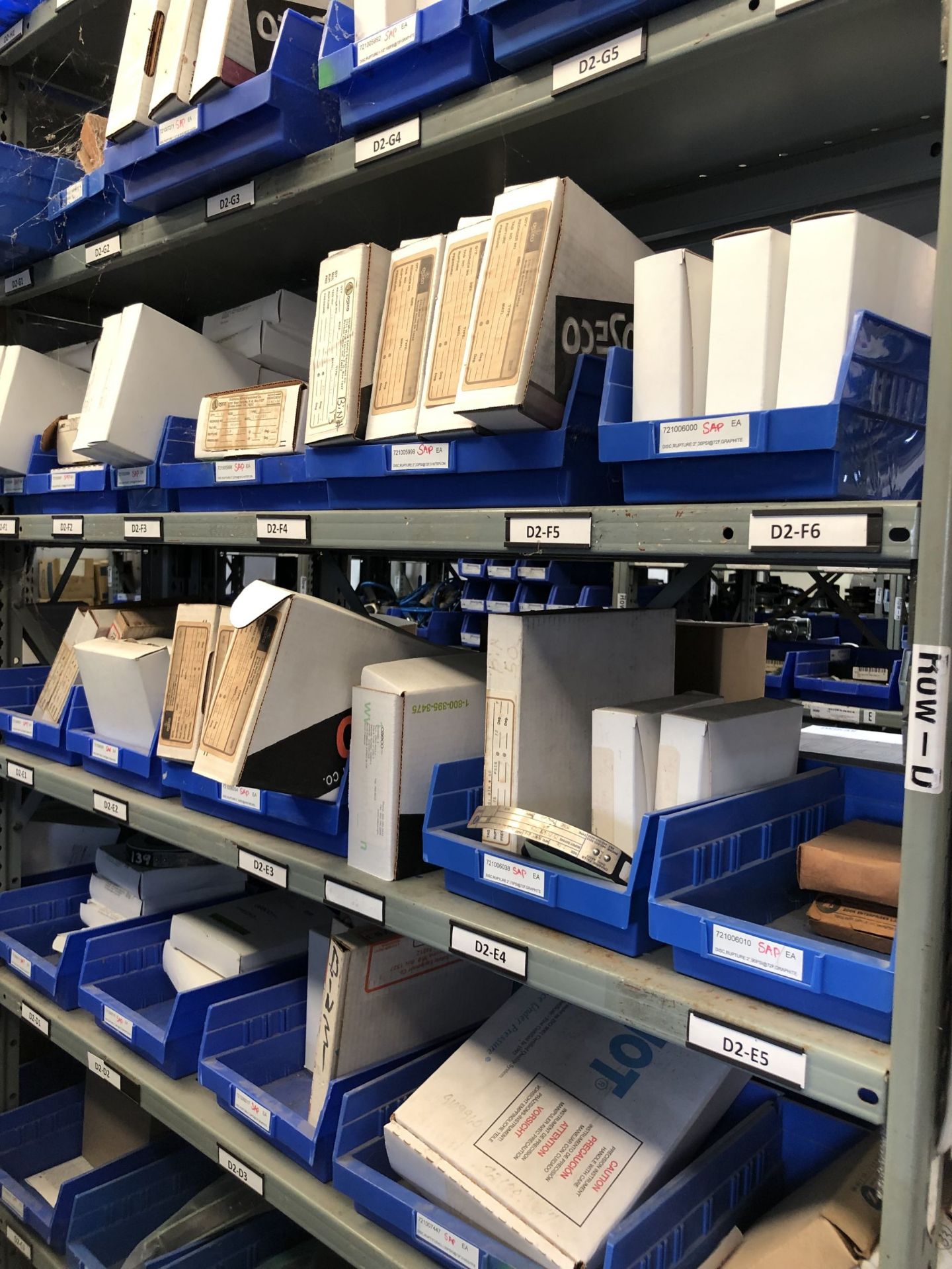 Maintenance Spares Lot: (6) Sections Of Light Duty Industrial Shelving and Contents - Image 2 of 16