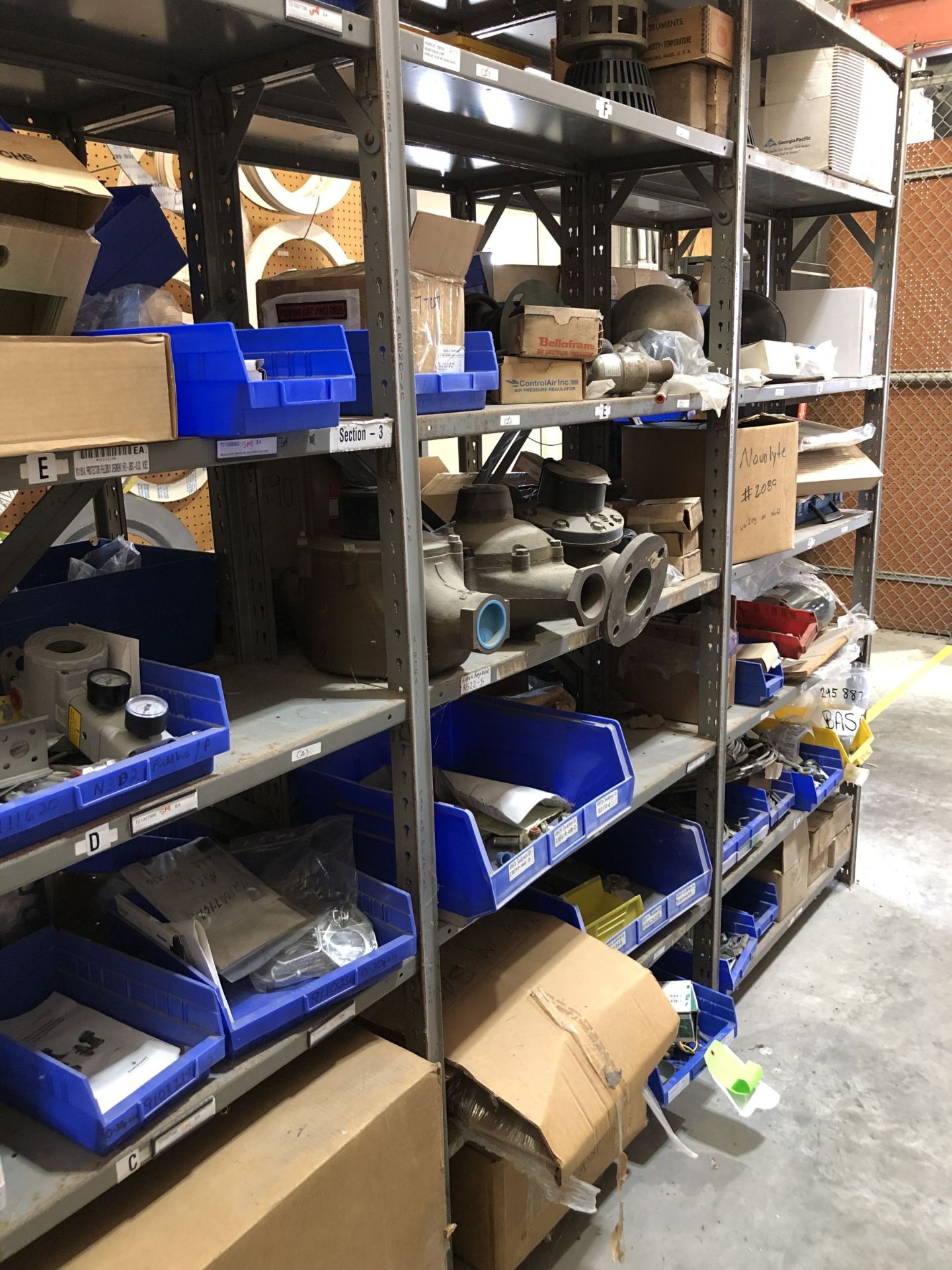 Maintenance Spares Lot: (6) Sections Of Light Duty Industrial Shelving and Contents - Image 12 of 17