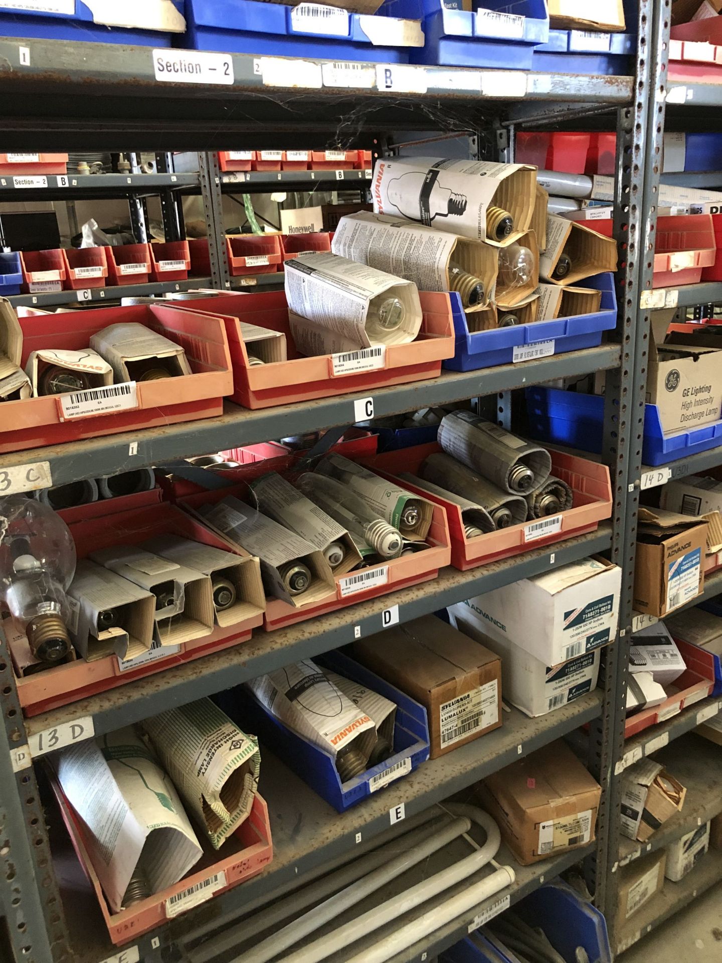 Maintenance Spares Lot: (10) Sections Of Light Duty Industrial Shelving and Contents - Image 12 of 15