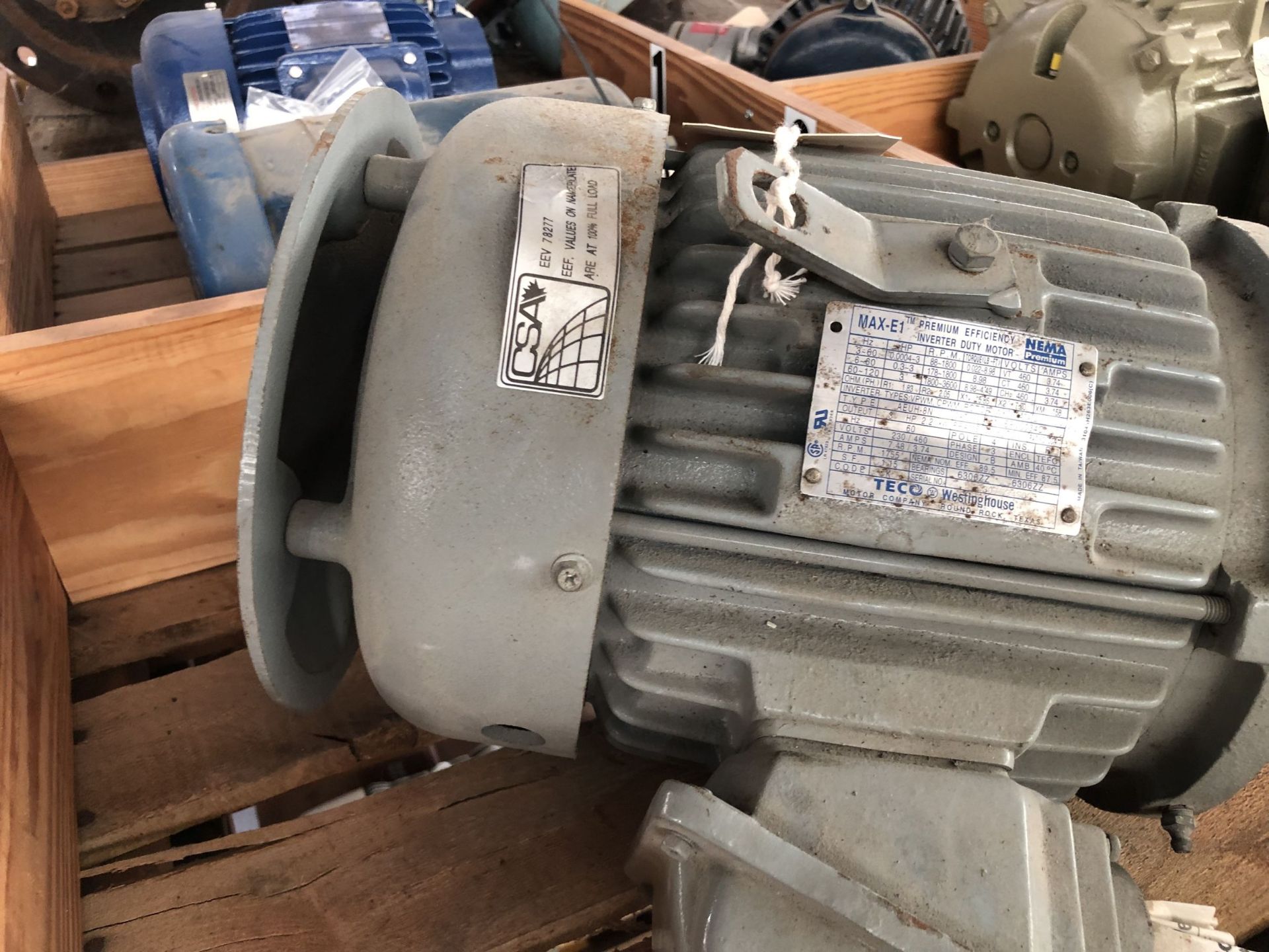 Lot of (6) Electric Motors Including (3) 3 HP Electric Motors, (3) 2HP Electric Motors - Image 10 of 11
