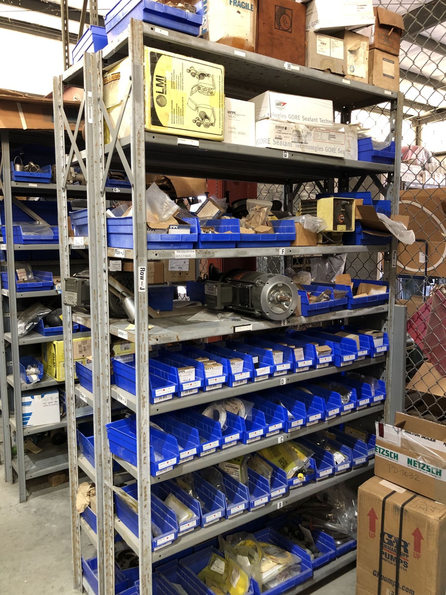 Maintenance Spares Lot: (2) Sections Of Light Duty Industrial Shelving and Contents - Image 6 of 8