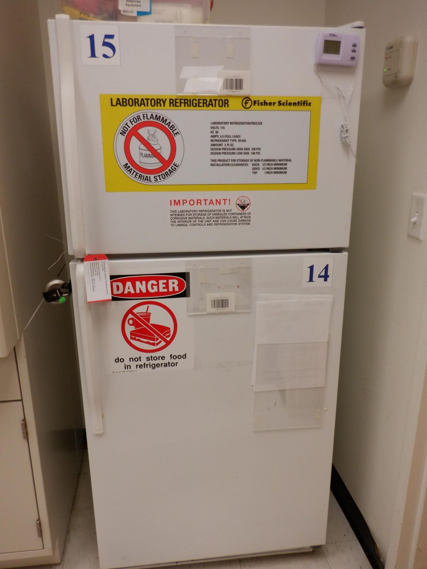 Fisher Scientific Laboratory Regrigerator 115V for non-flammable material.