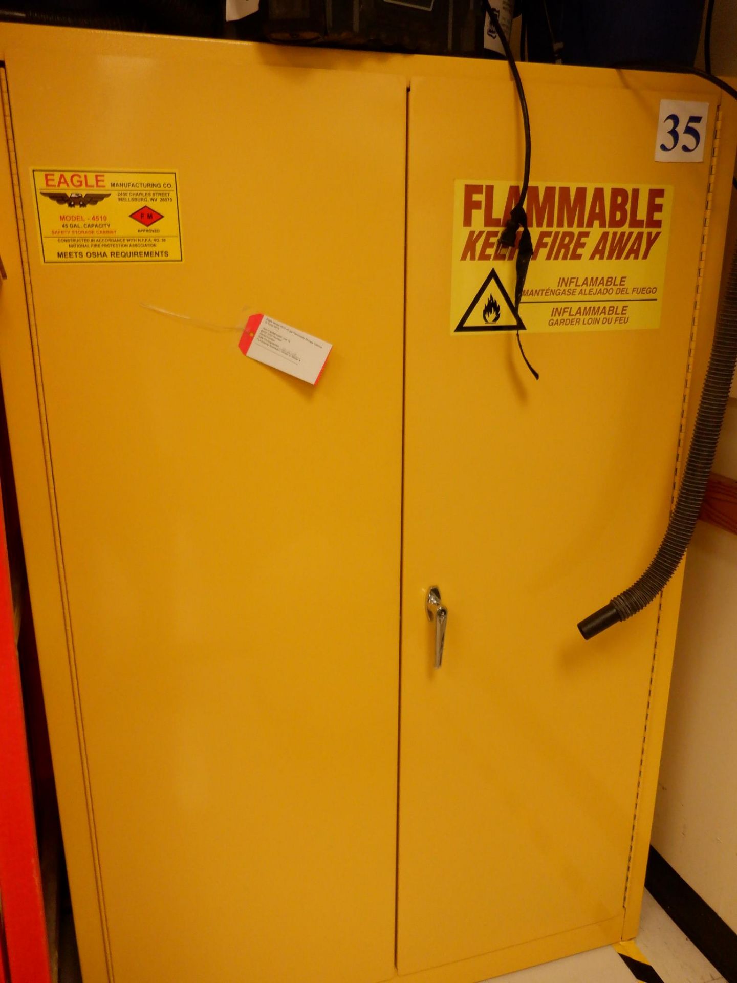 Eagle Manufacturing 45 Gallon Flammable Liquids Safety Storage Cabinet, model 4510, Meets OSHA