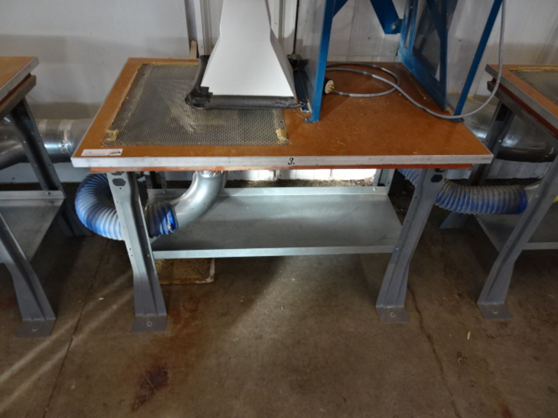 (3) 48" x 30" Workbenches With 24" x 18" Down Draft Section - Image 2 of 4