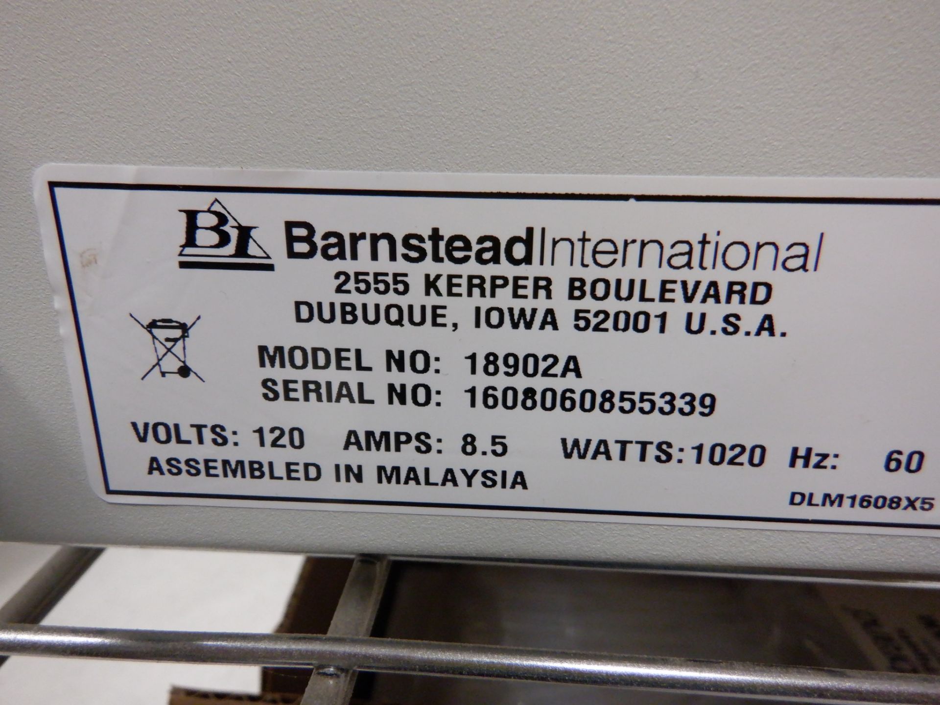 Barnstead Stainless Steel Water Bath, Model 1890A, 120V; 8.5 amps; 1020 watt; 60 Hz. - Image 4 of 4