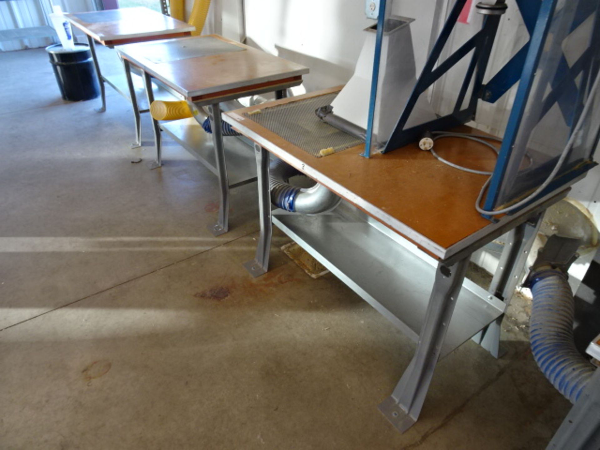 (3) 48" x 30" Workbenches With 24" x 18" Down Draft Section - Image 3 of 4