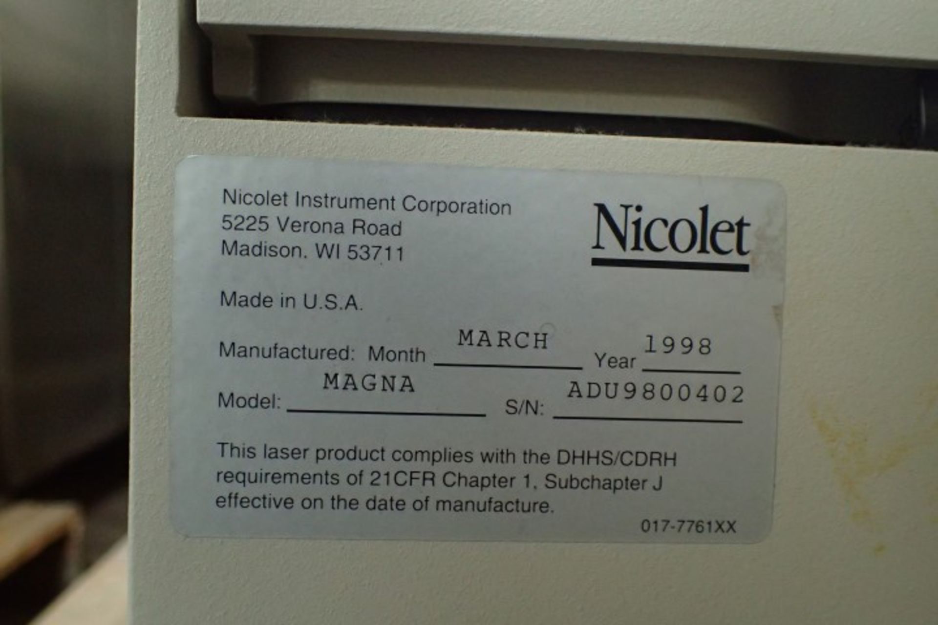 Nicolet Magna-IR 560 spectrometer - Image 8 of 8