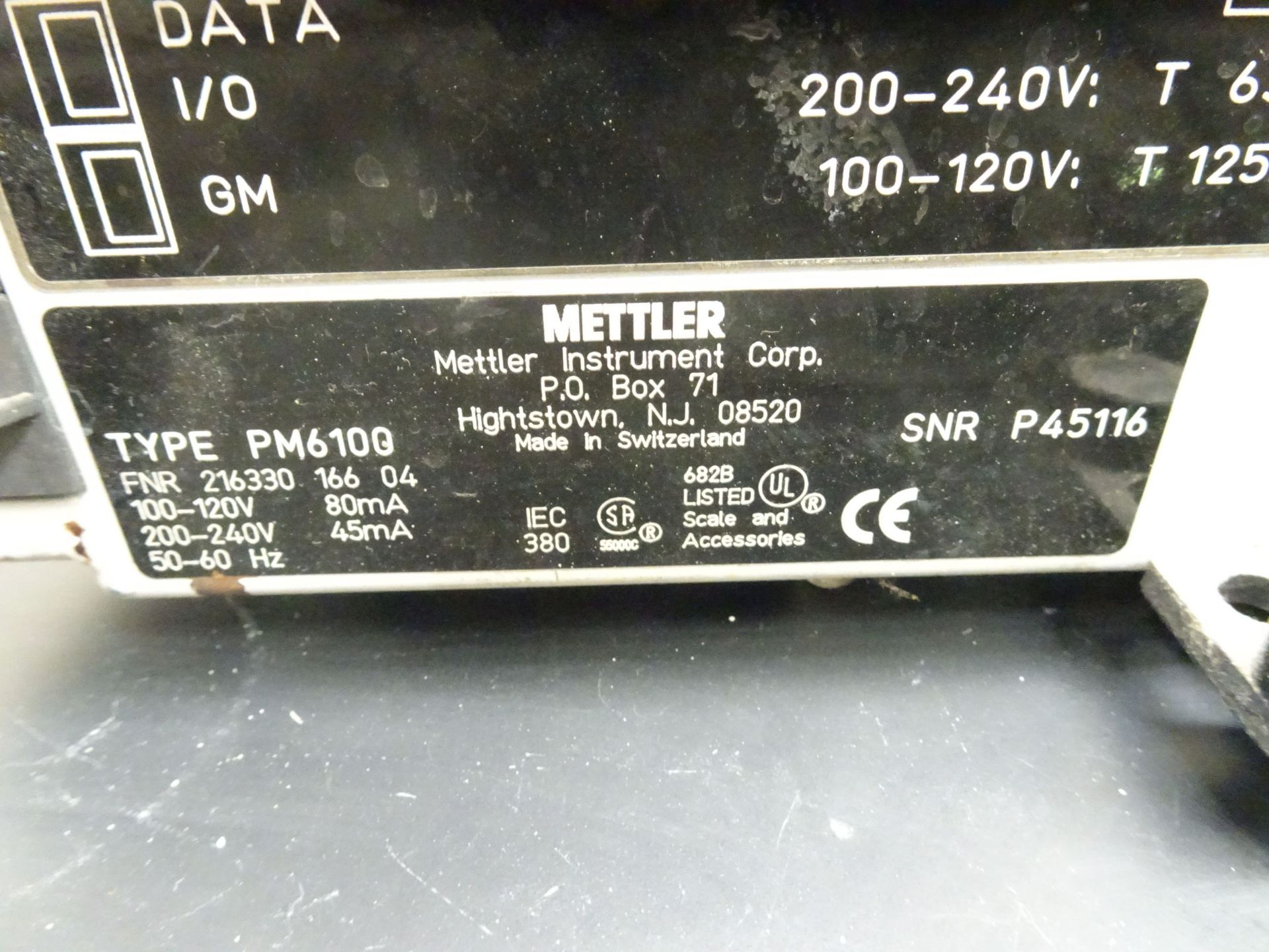 Mettler Model PM6100 6,100g Capcity Top Load Scale, sn P45116, - Image 3 of 3